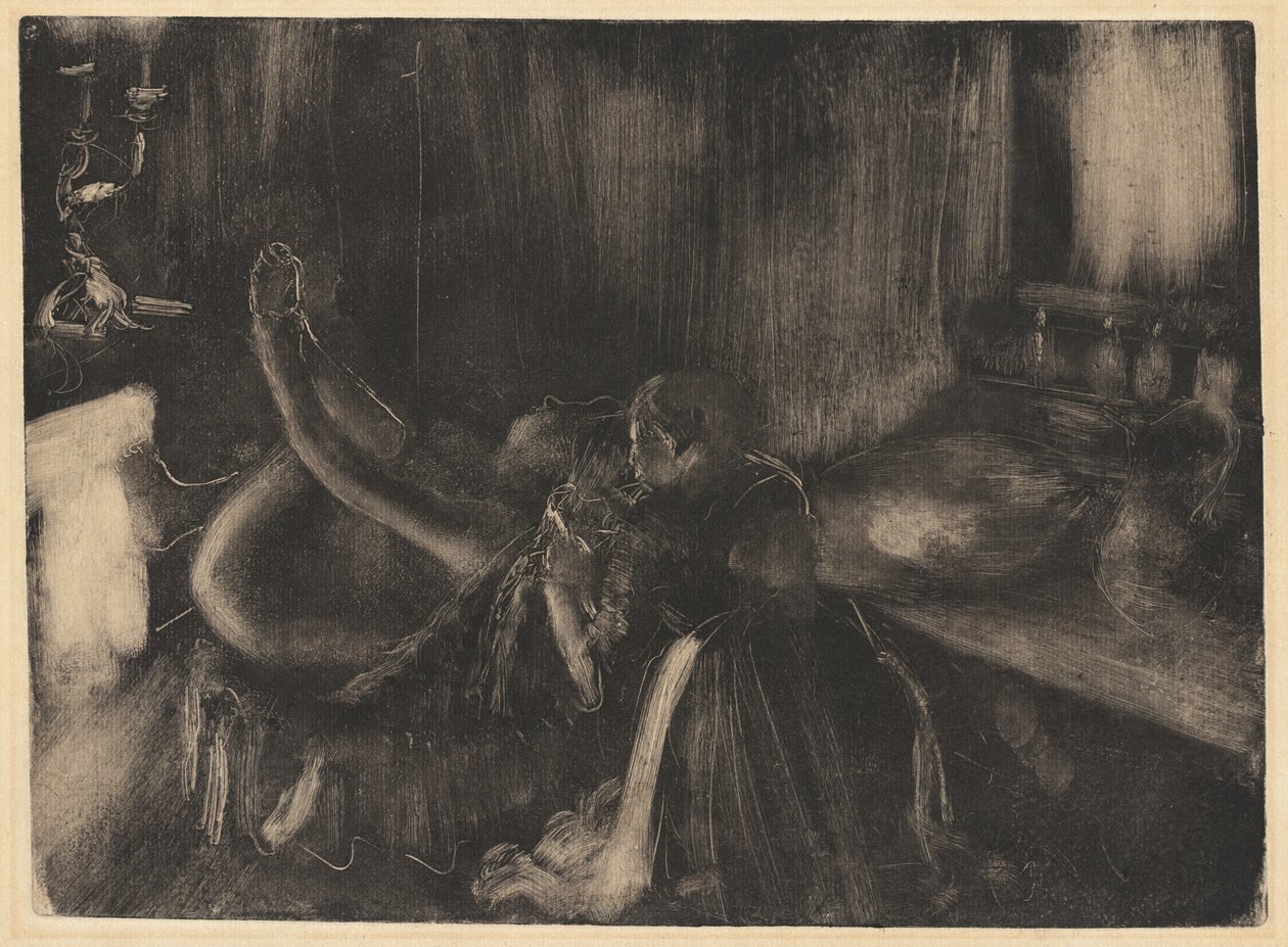Kvinna vid en öppen spis av Edgar Degas