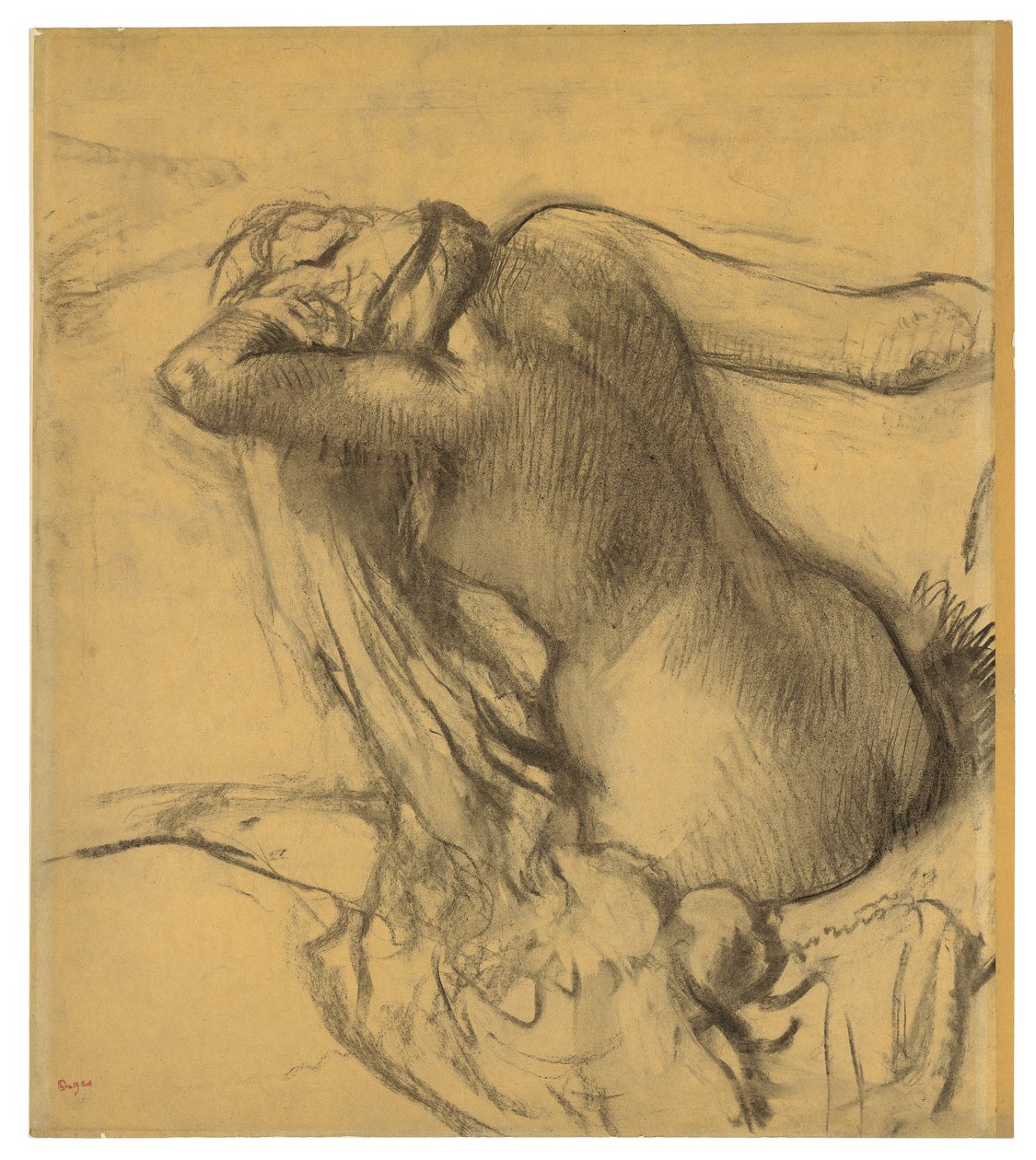 Kvinna som torkar håret, ca 1890-95 av Edgar Degas