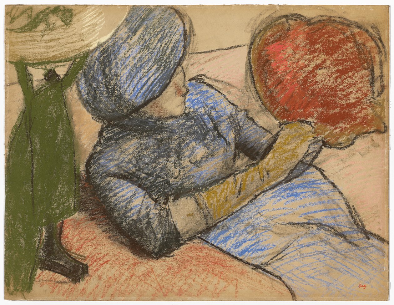 Kvinna med hatt i handen, ca 1885 av Edgar Degas