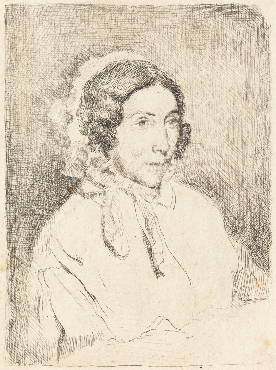 Kvinna i en volangmössa (Dame agée) av Edgar Degas