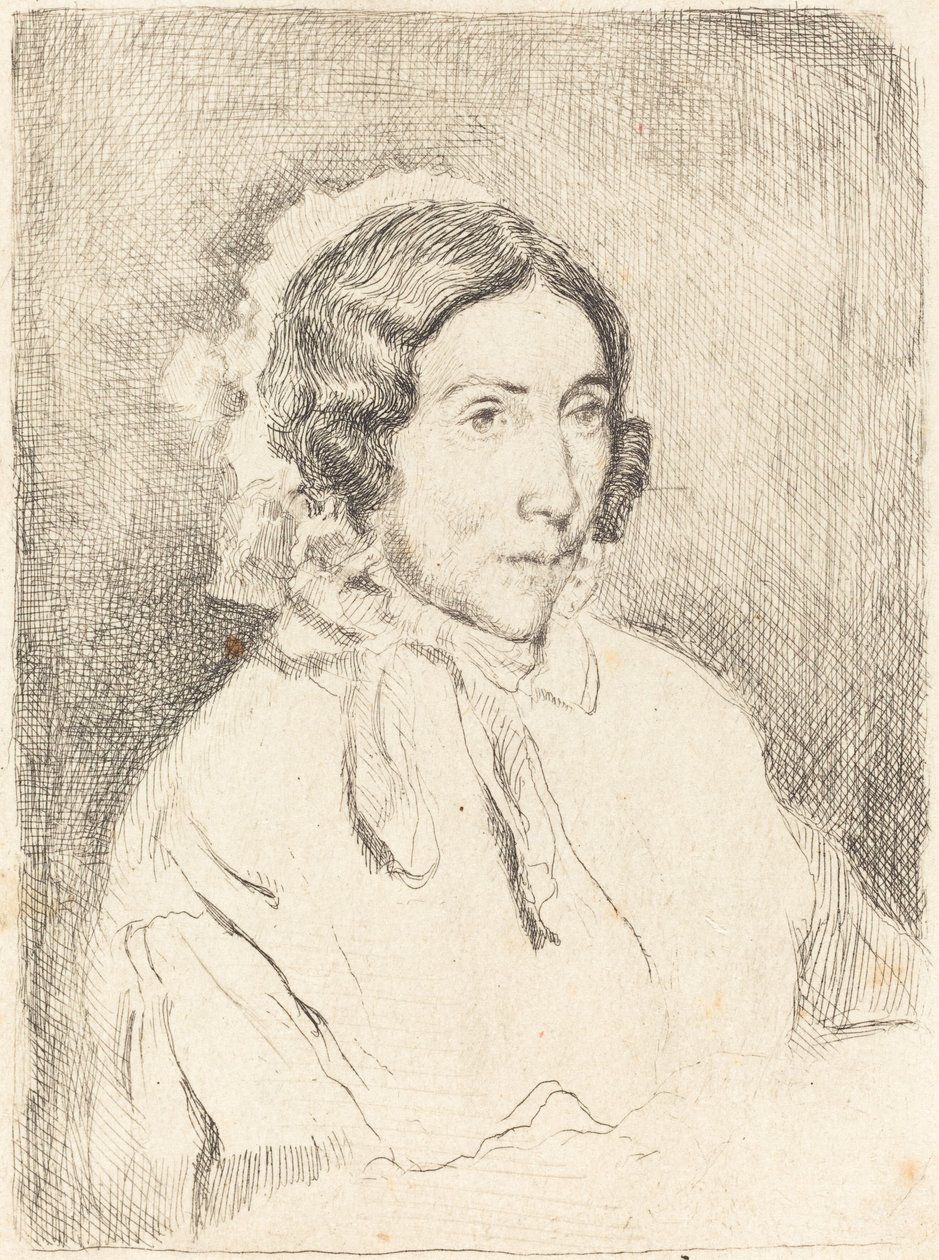 Kvinna i rufsig mössa Dame agée, 18591860. av Edgar Degas