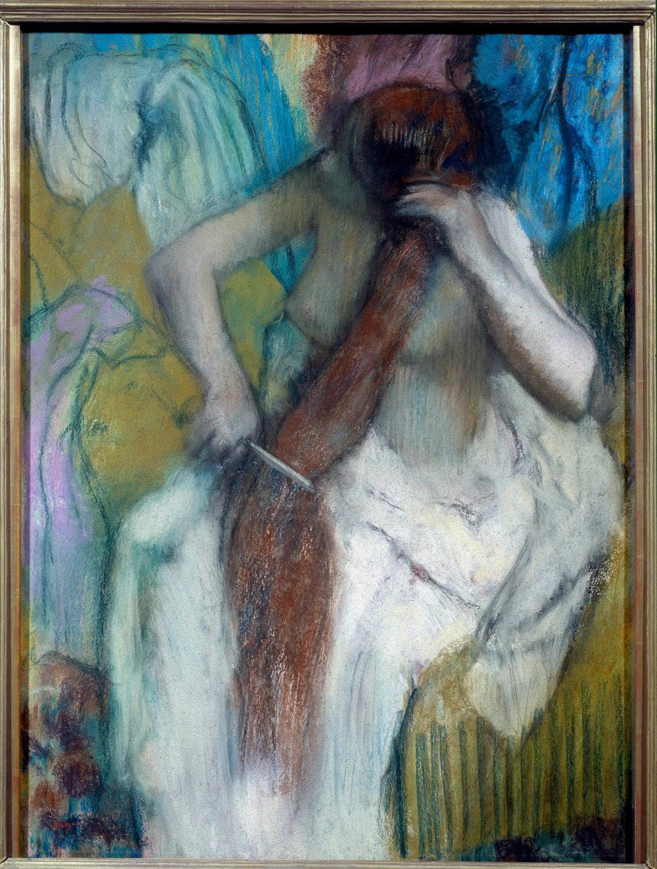 Kvinnlig styling eller hårpastell av Edgar Degas (1834-1917) 1887-1890 Dim. 0,87x0,57 m Paris, musee d