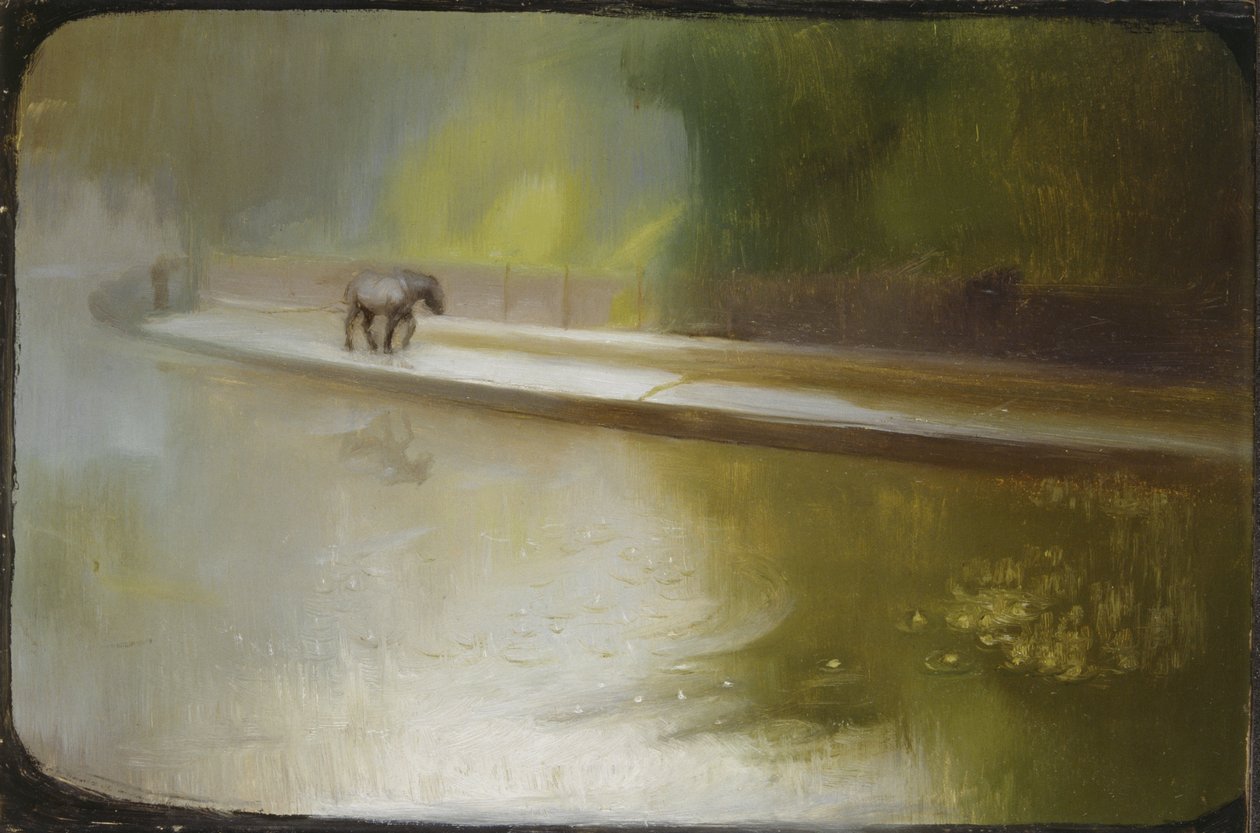 God morgon: The Glamorgan Canal (olja på pannå) av Edgar Herbert Thomas