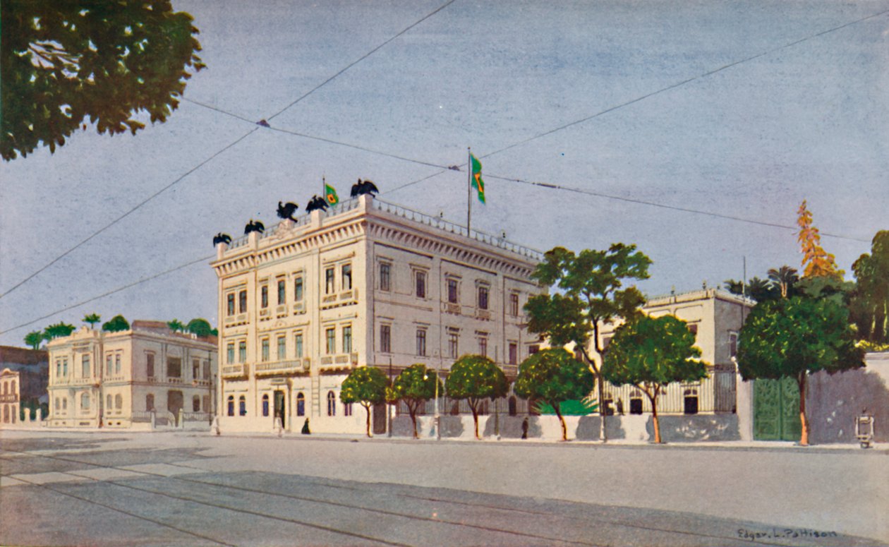 Cattete Palace - Brasiliens presidents officiella bostad, 1914 av Edgar L. Pattison
