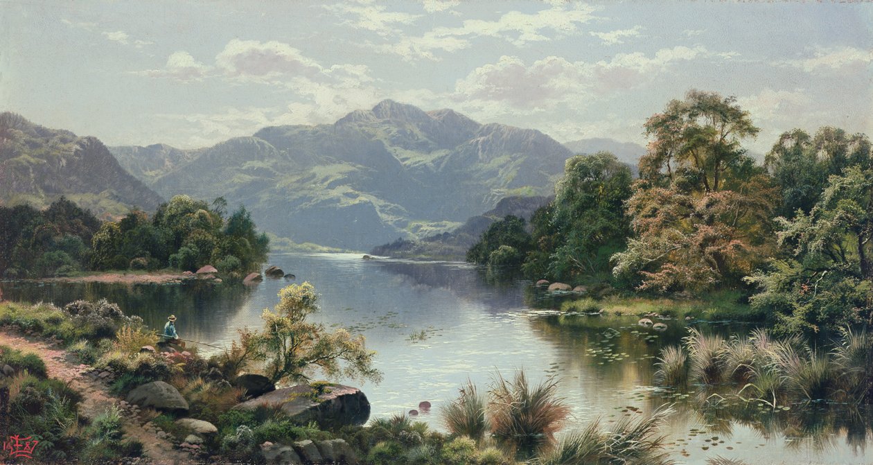 En sjöscen i norra Wales av Edgar Longstaffe