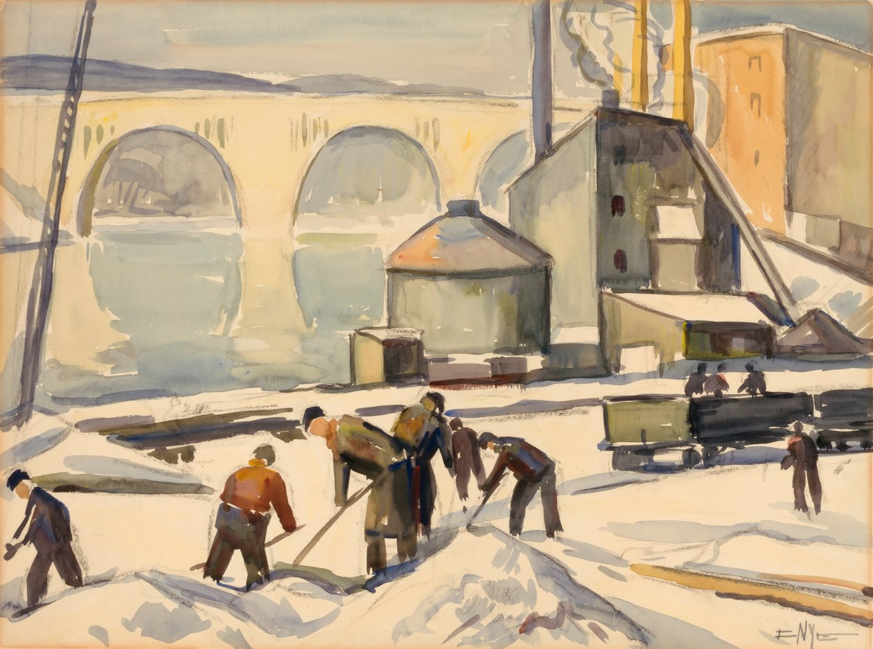 C.W.A. Arbetare på Key Bridge, n.d. av Edgar Nye