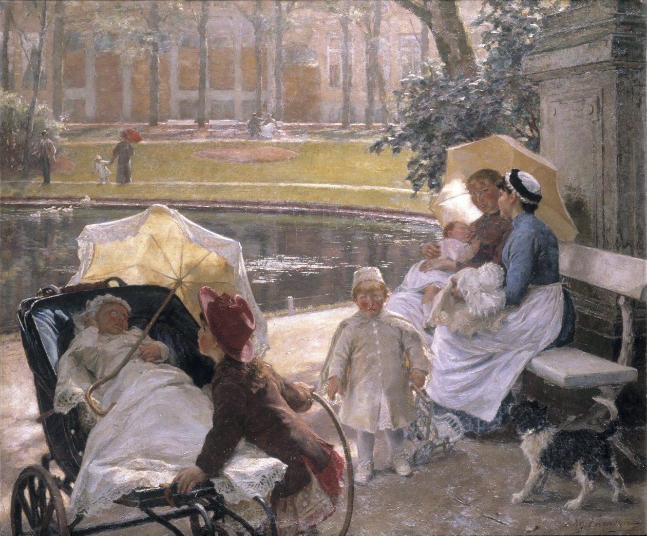 At the Corner of the Park (olja på duk) av Edgard Farasyn