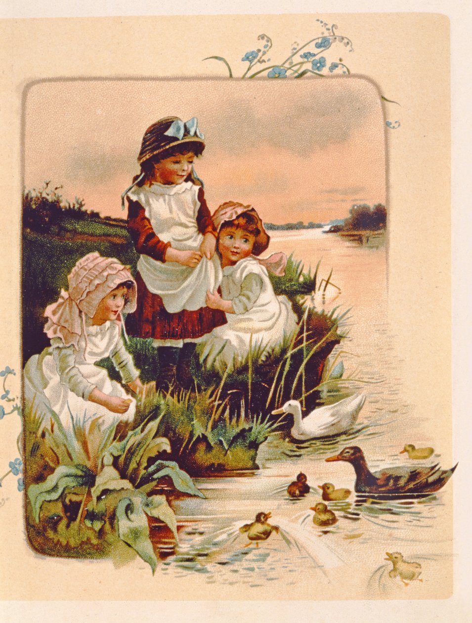 Feeding Ducks, illustration från `Where Lilies Live