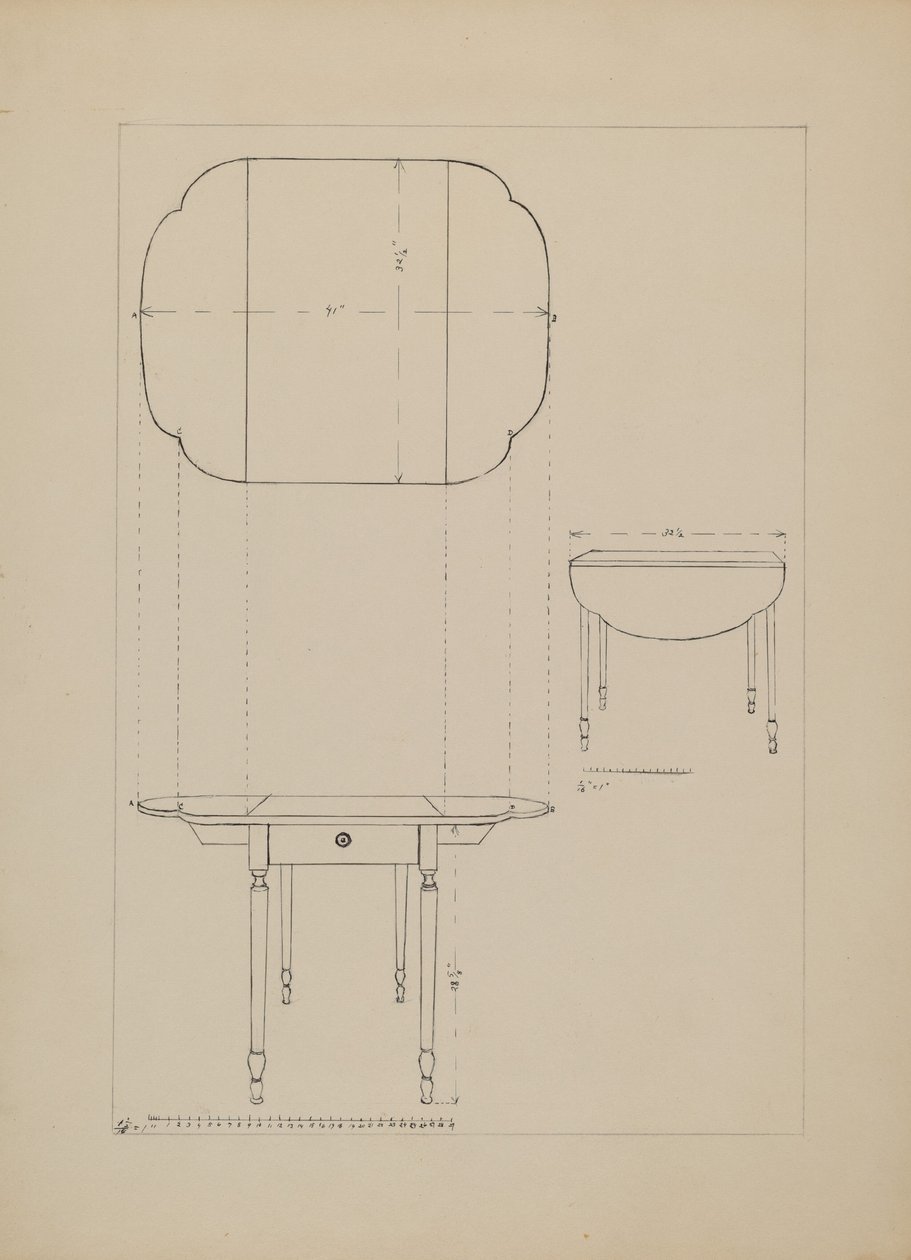 Ovalt bord Drop Leaf av Edith Magnette