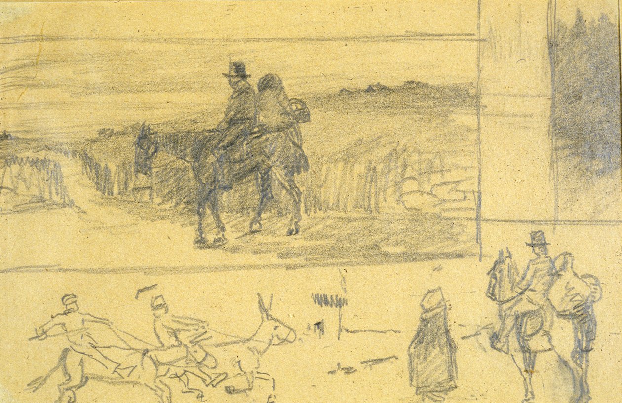 En irländsk vagn (penna på papper) av Edith Oenone Anna Somerville