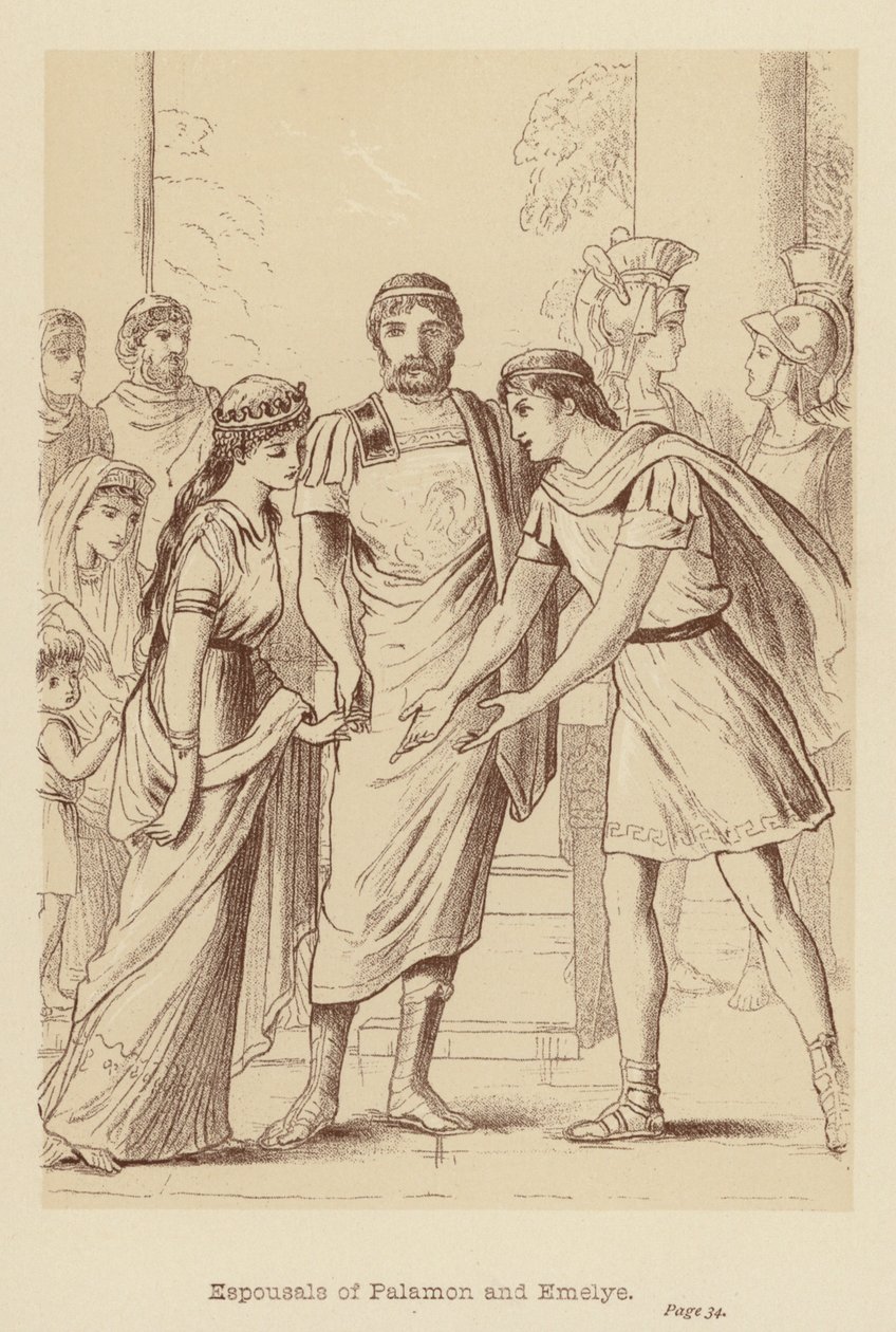 Palamons och Emelyes espressaler (litografi) av Edith Scannell