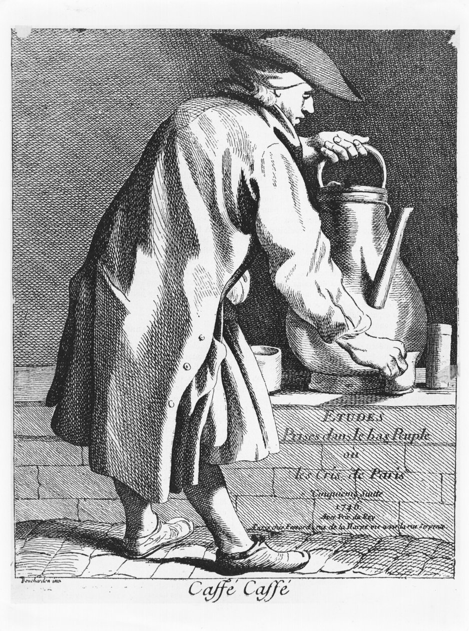 Försäljning av kaffe, från serien "Les Cris de Paris", 1746 av Edmé Bouchardon