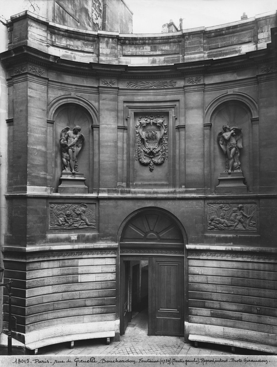 Utsikt över Fountain of the Four Seasons, vänster del, rue de Grenelle, 1739-46 (detalj) (se även 346093, 346094, 346095, 346097) av Edmé Bouchardon