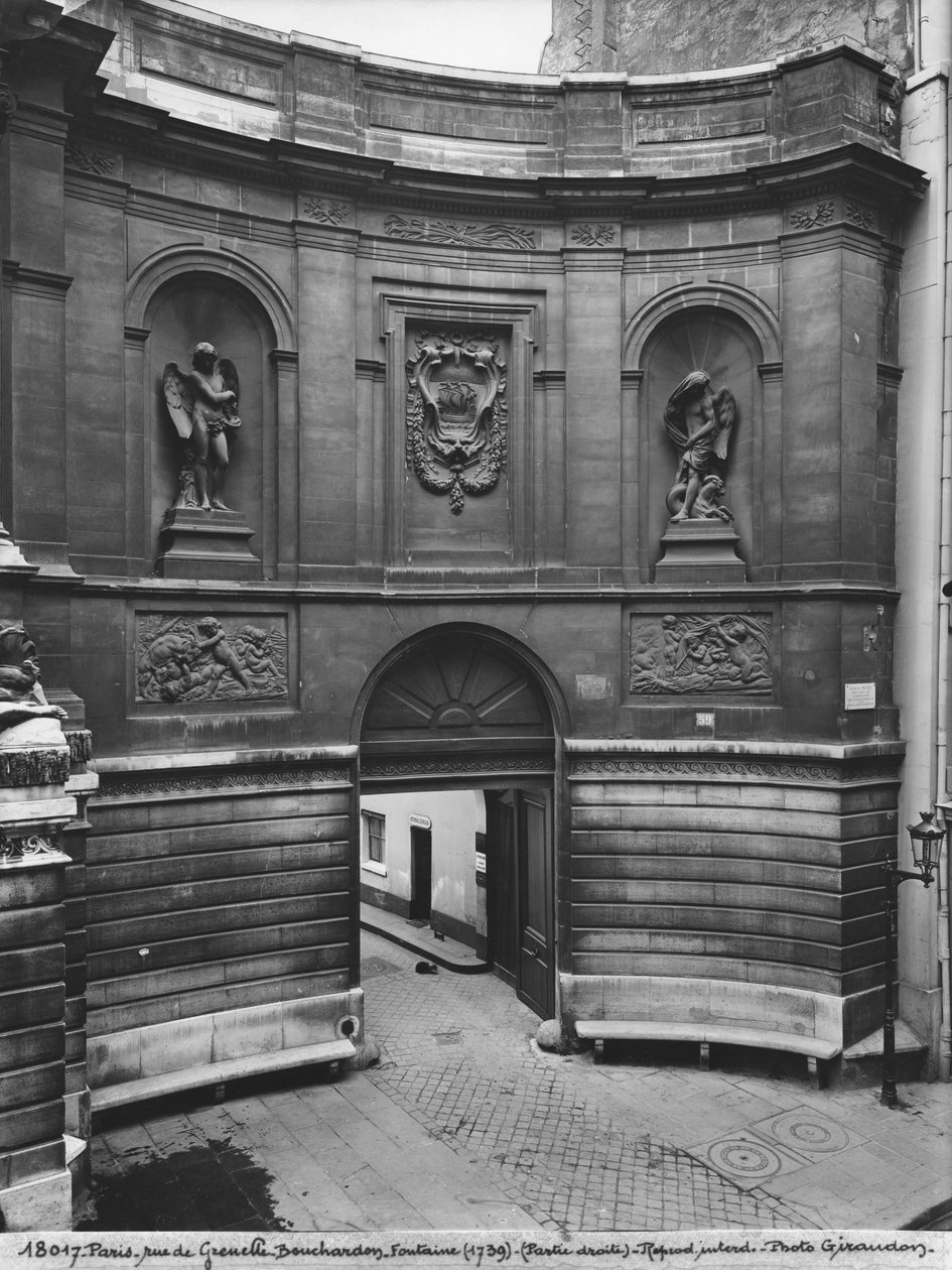 Utsikt över Fountain of the Four Seasons, högra delen, rue de Grenelle, 1739-46 (detalj) (se även 346093, 346094, 346096, 346097) av Edmé Bouchardon