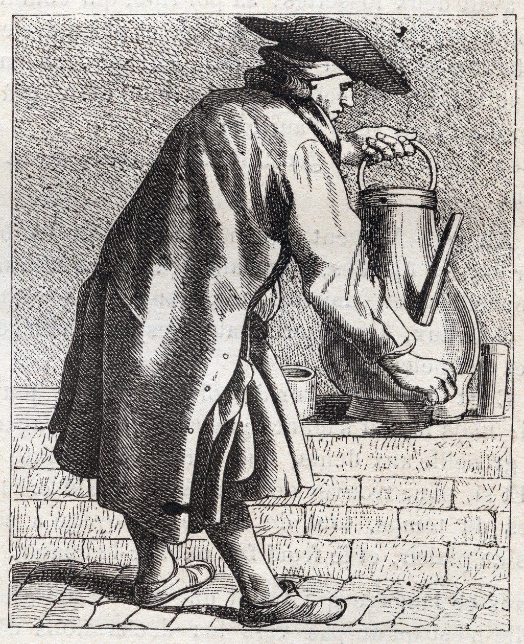 Kaffehandlaren - Pepetit metier de Paris (Studier tagna i det lägre folket eller Paris kris) - gravyr av Edme Bouchardon (1698-1762) av Edmé Bouchardon