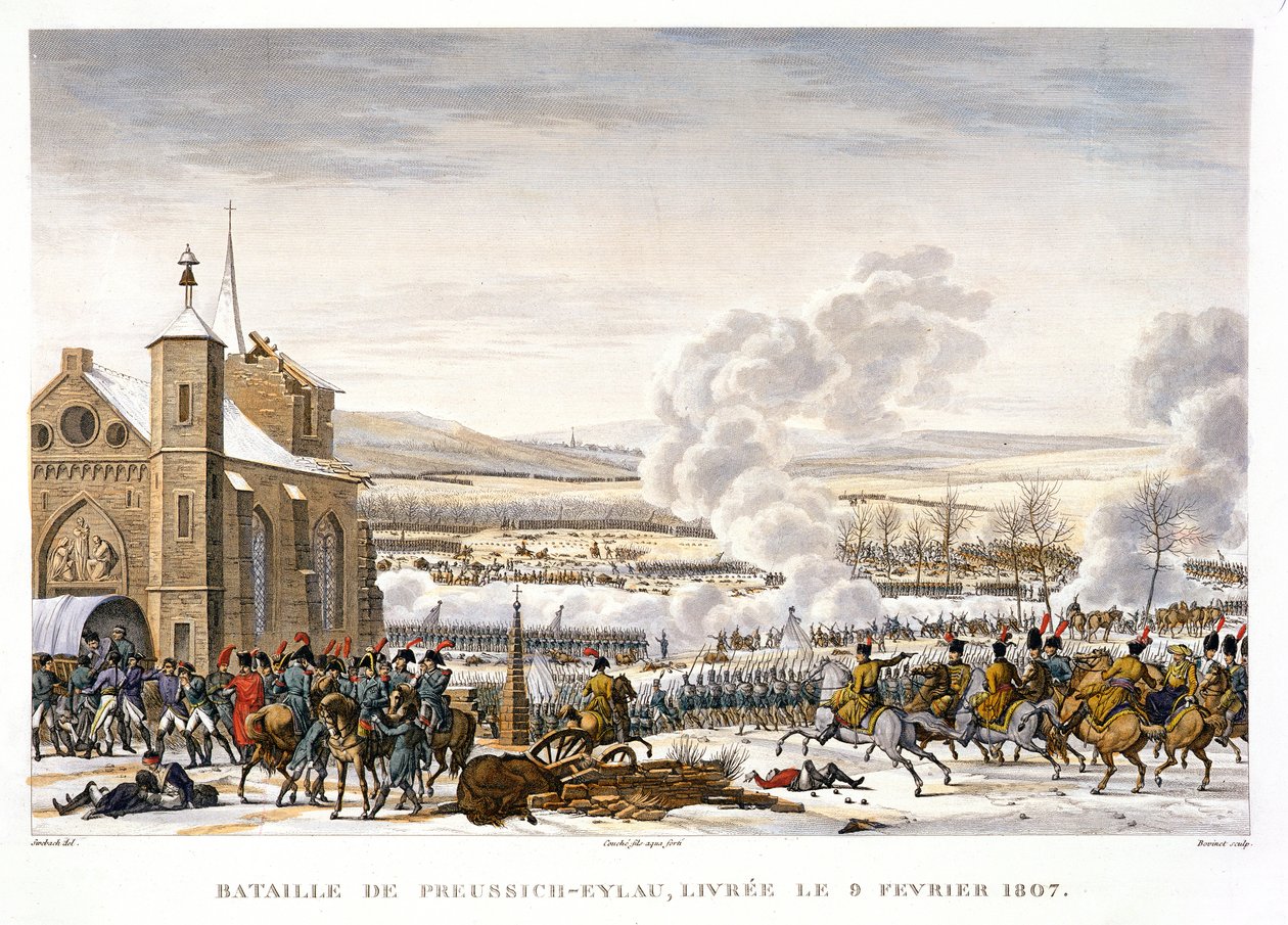 Slaget vid Eylau, Tyskland, 9 februari 1807 av Edme Bovinet