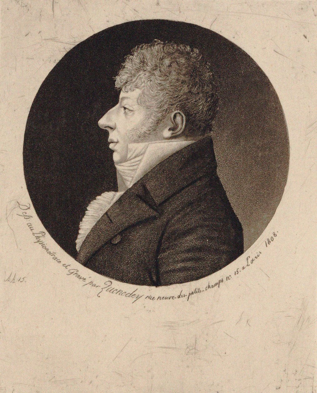 Porträtt av violinisten och kompositören Jean Nicolas Auguste Kreutzer 1778-1832, 1808. av Edme Quenedey