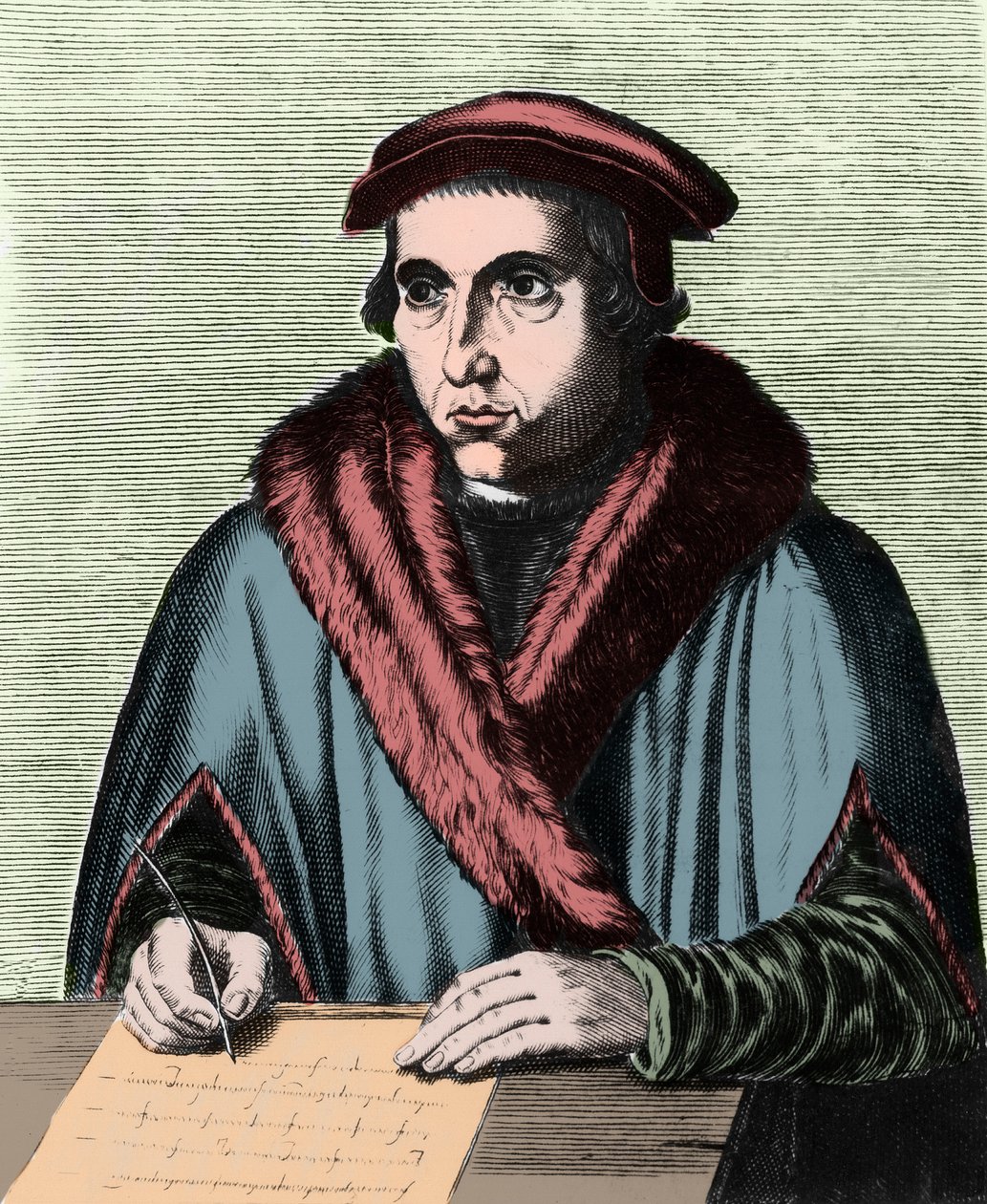 Porträtt av Juan Luis Vives, spansk humanist och filosof (1492-1540). av Edme de Boulonois