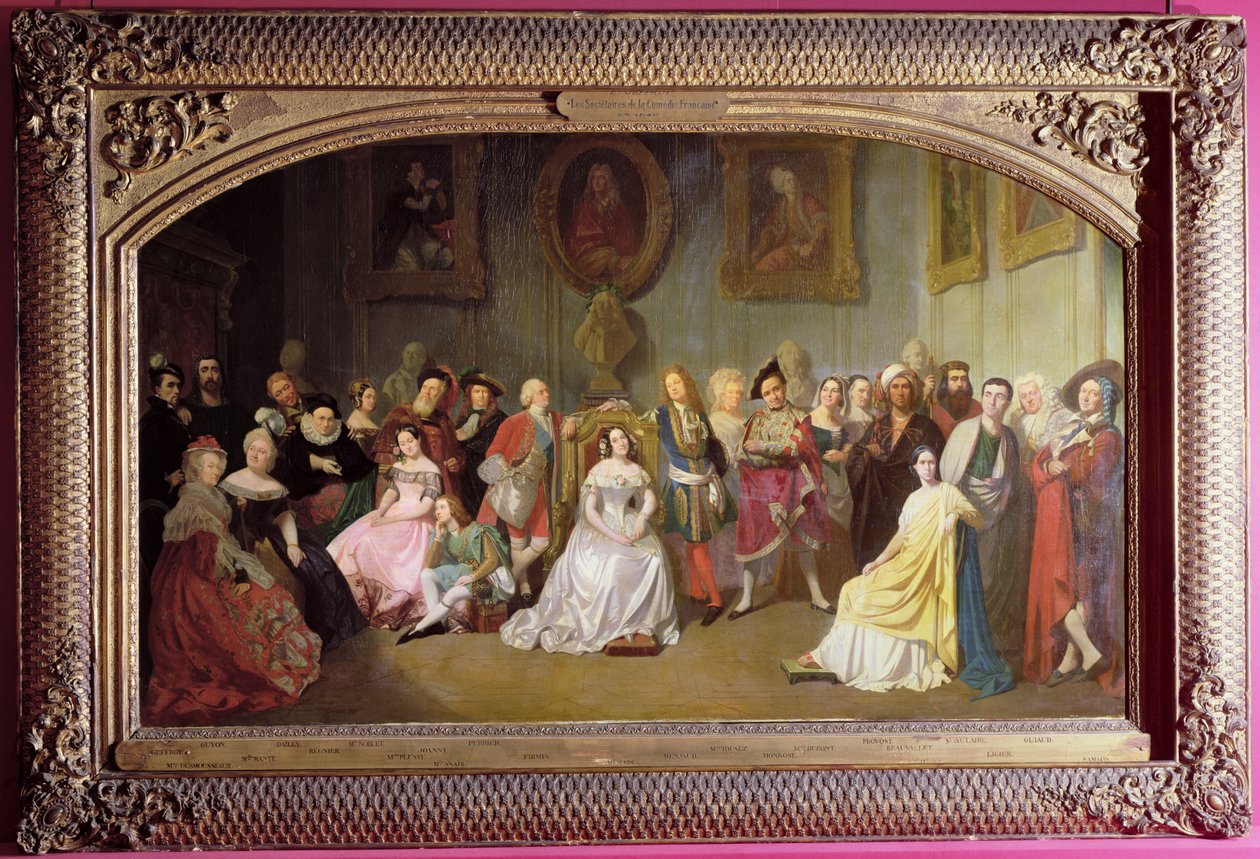 Medlemmar i Comedie-Francaise 1840 av Edmond A.F. Geffroy