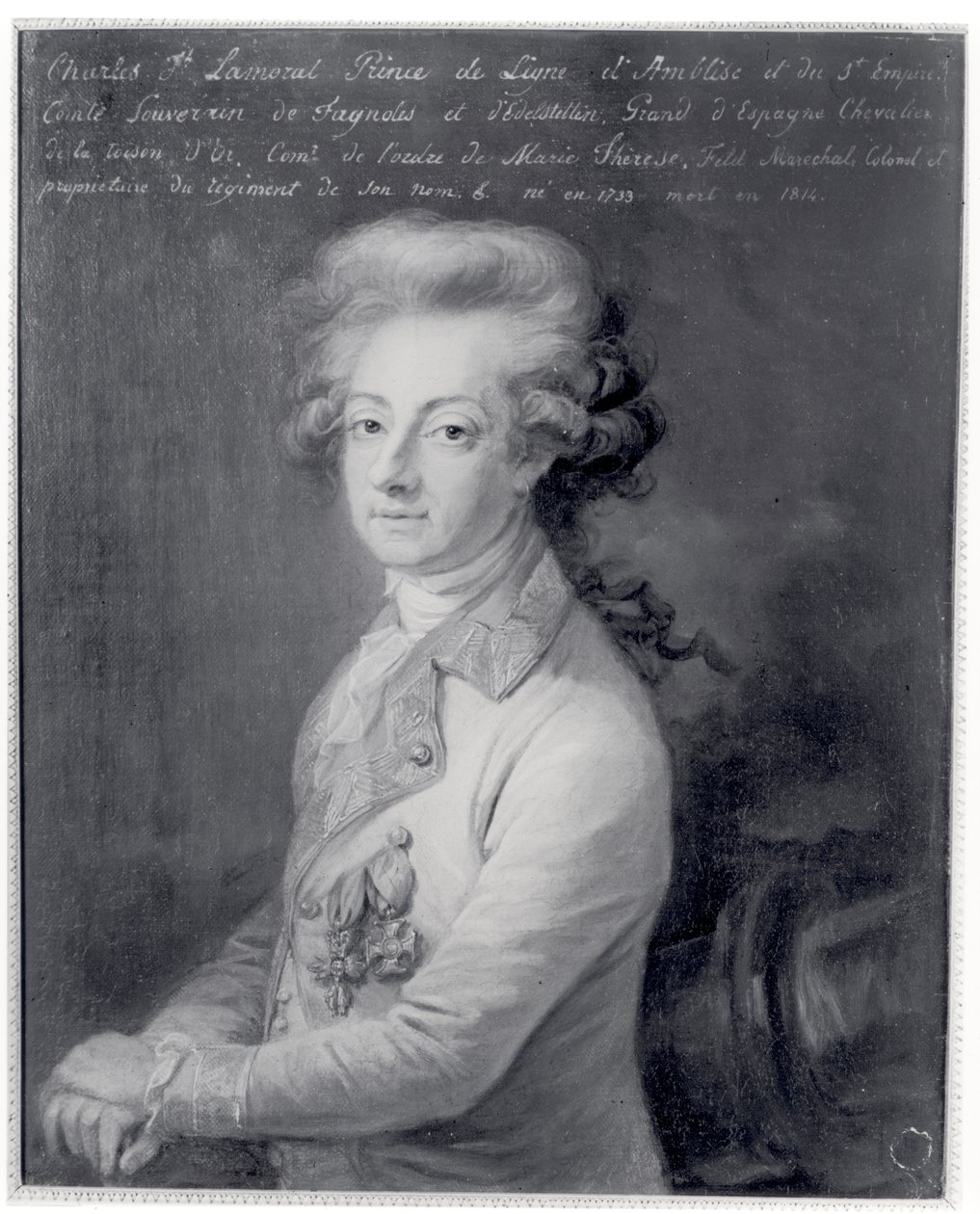 Porträtt av marskalk Charles-Joseph (1735-1814) Prince de Ligne av Edmond Leclerq