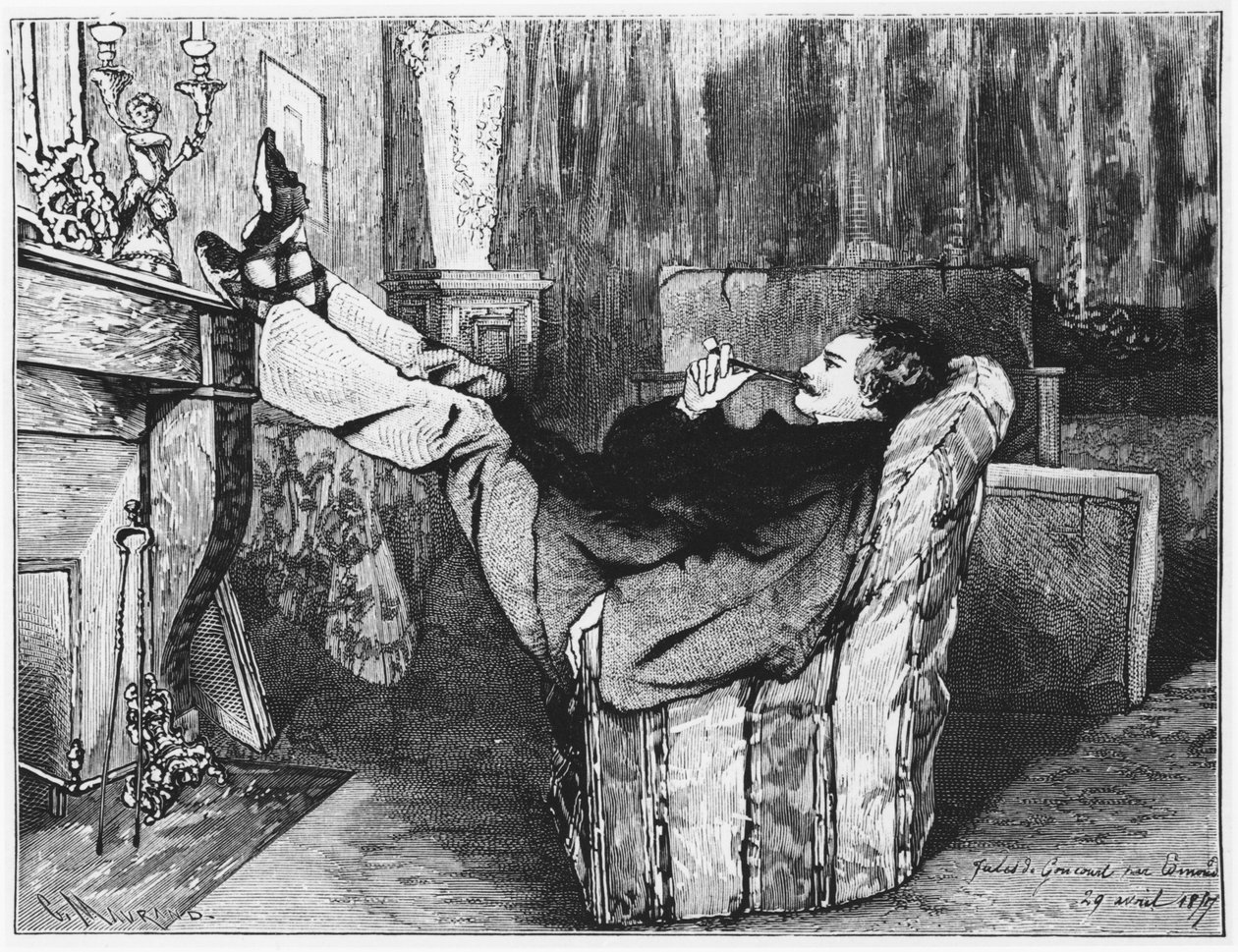 Jules de Goncourt (1830-70) ur Edmond och Jules de Goncourts dagbok, 29 april 1857, graverad av Charles Maurand (svart foto) av Edmond de Goncourt