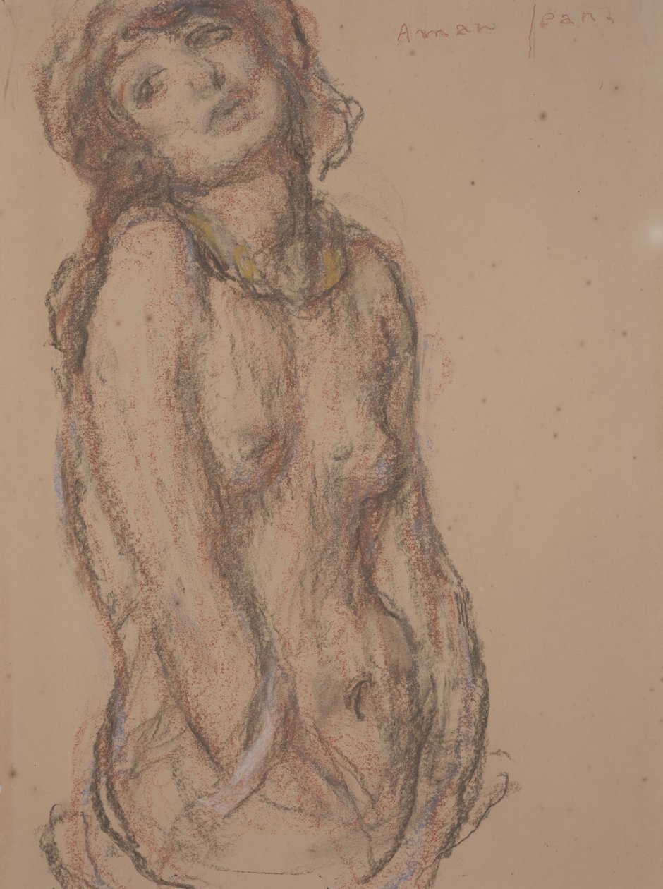 Naken (krita på papper) av Edmond François Aman Jean