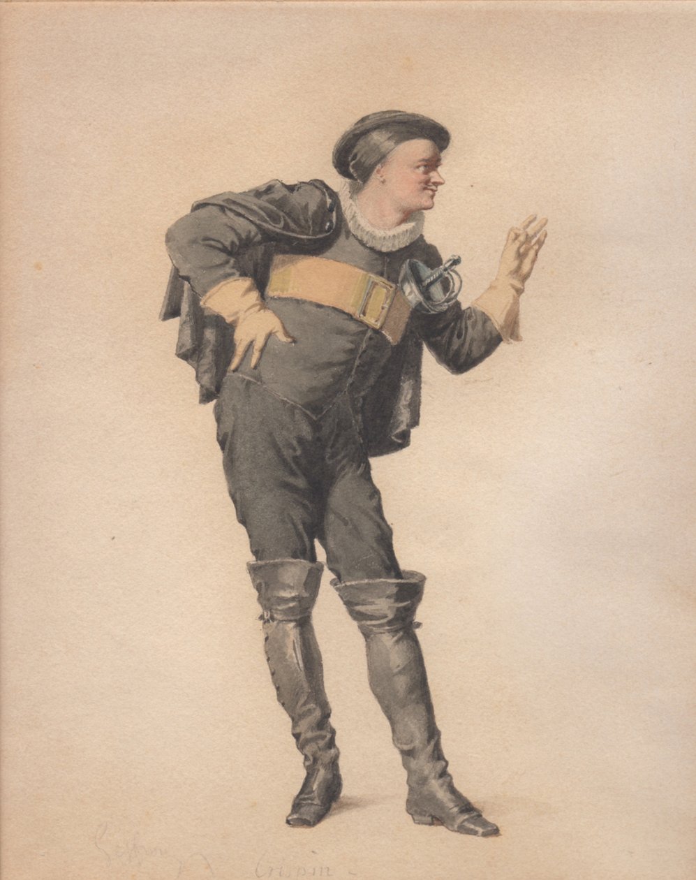 Crispin i Les Folies Amorous av Jean-François Regnard. av Edmond Aime Florentin Geffroy