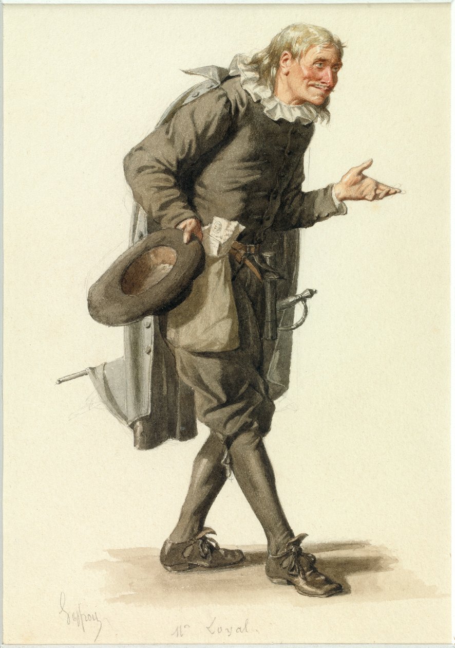Porträtt av Monsieur Loyal, ca 1870 (akvarell) av Edmond Aime Florentin Geffroy
