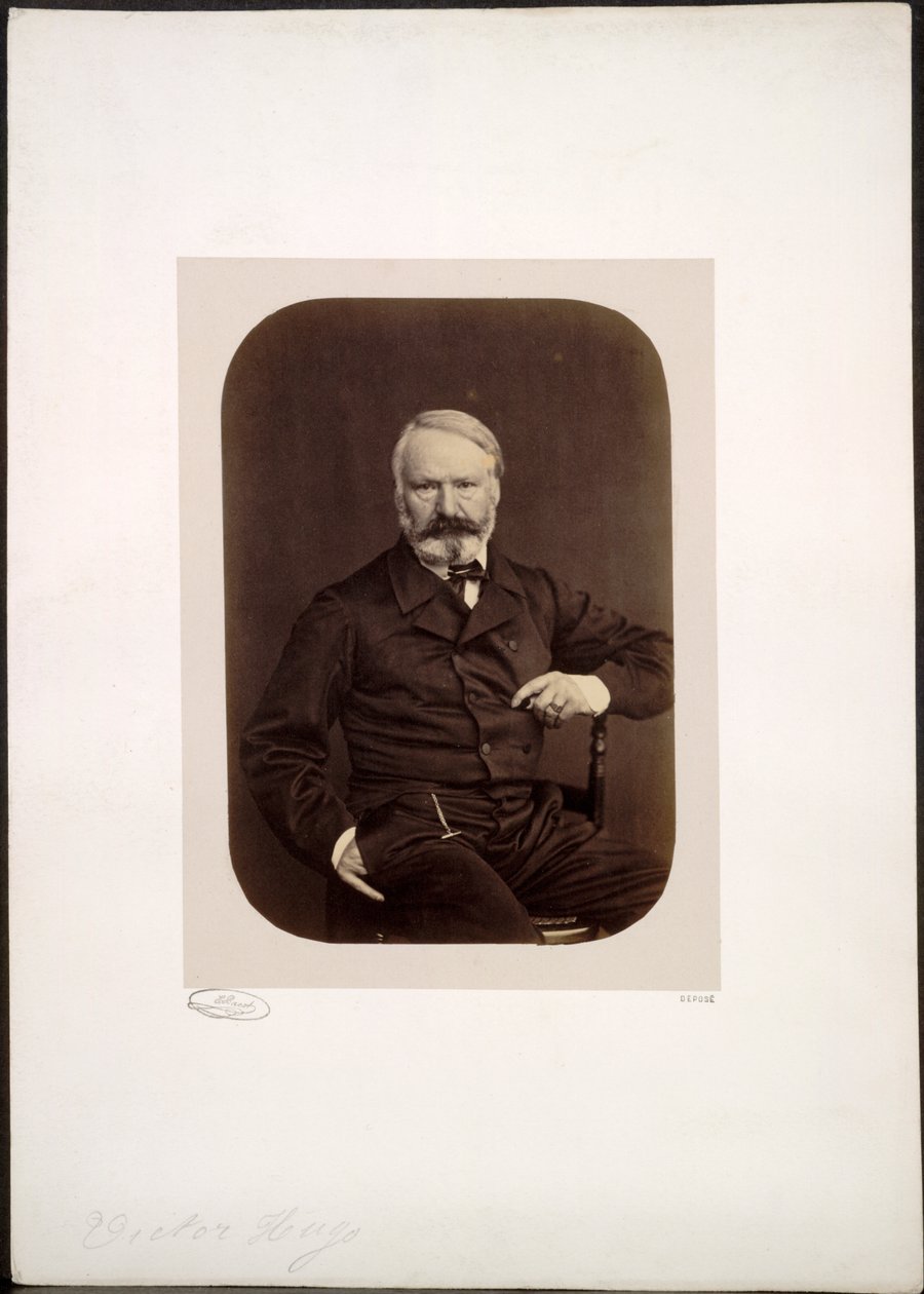 Porträtt av Victor Hugo på Guernsey av Edmond Bacot
