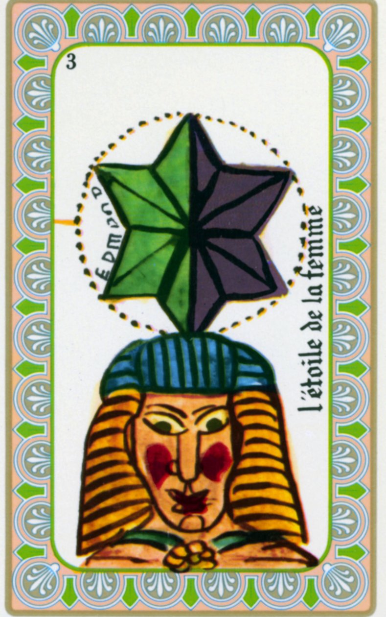 tarot av magus Belline tecknad av Edmond Billaudot c. 1845 och ges till klärvoajanta Belline för nyutgivning: kort av kvinnans stjärna av Edmond Billaudot