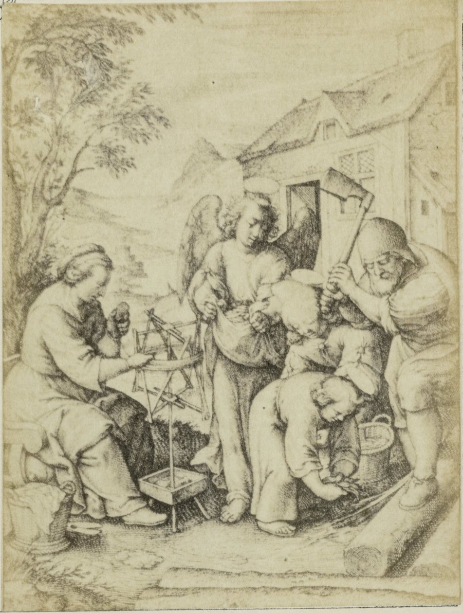 Fotoreproductie van de gravure Chipsdörren Hieronymus Wierix Marker (titel på objekt) av Edmond Fierlants