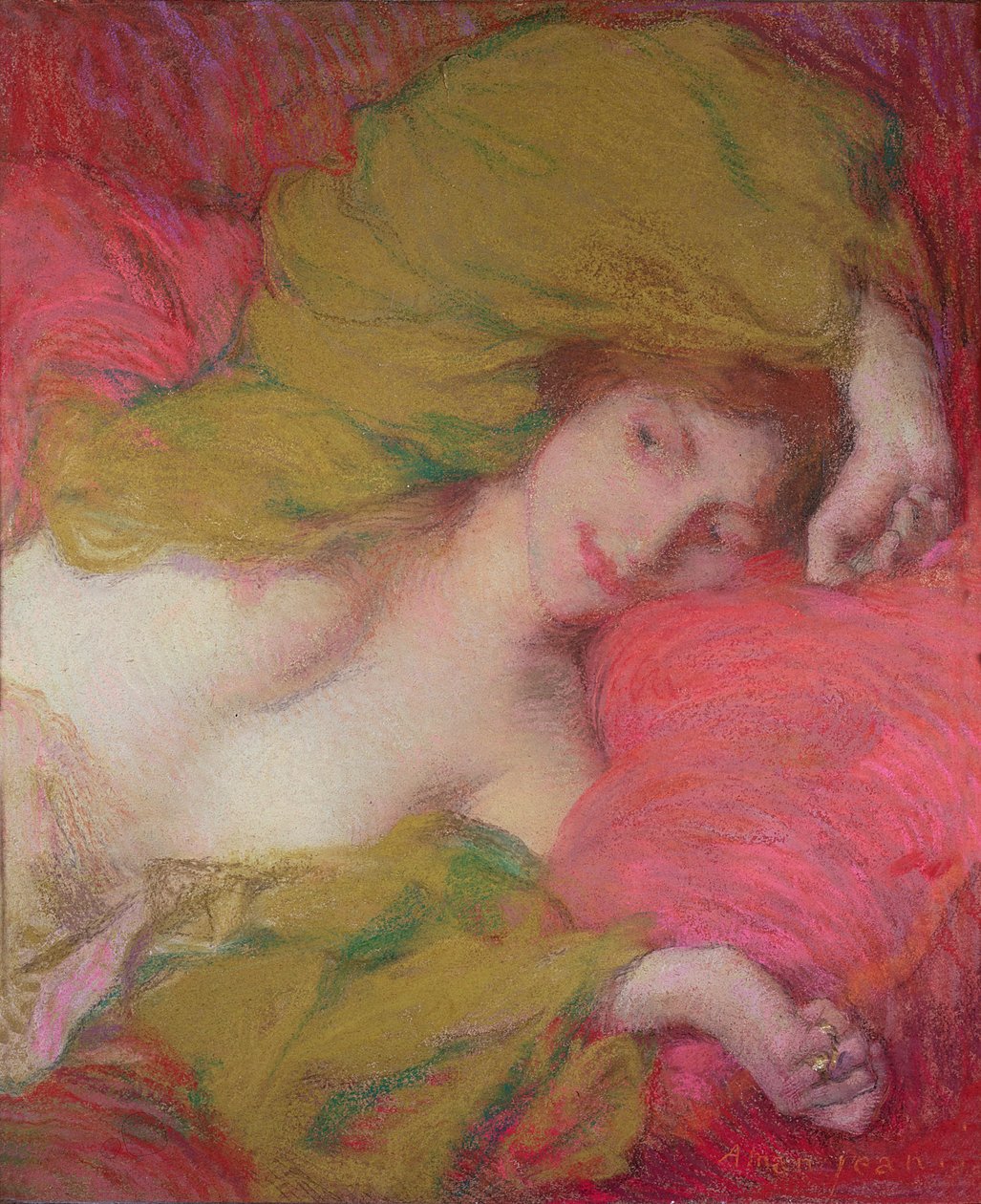 Farniente (pastell på papper) av Edmond François Aman Jean