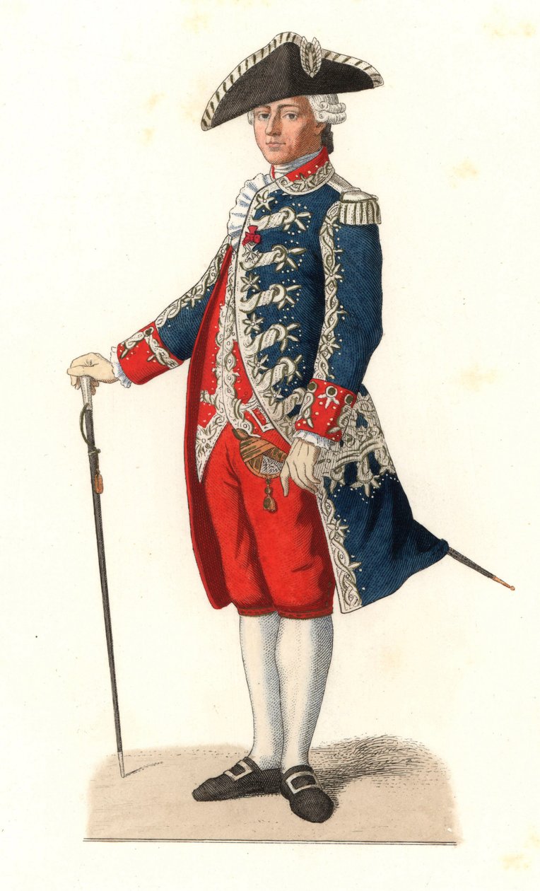 Charles Gravier, greve av Vergennes (1719-1787), i uniform som kapten för vakterna vid kungens dörr, Frankrike av Edmond Lechevallier Chevignard