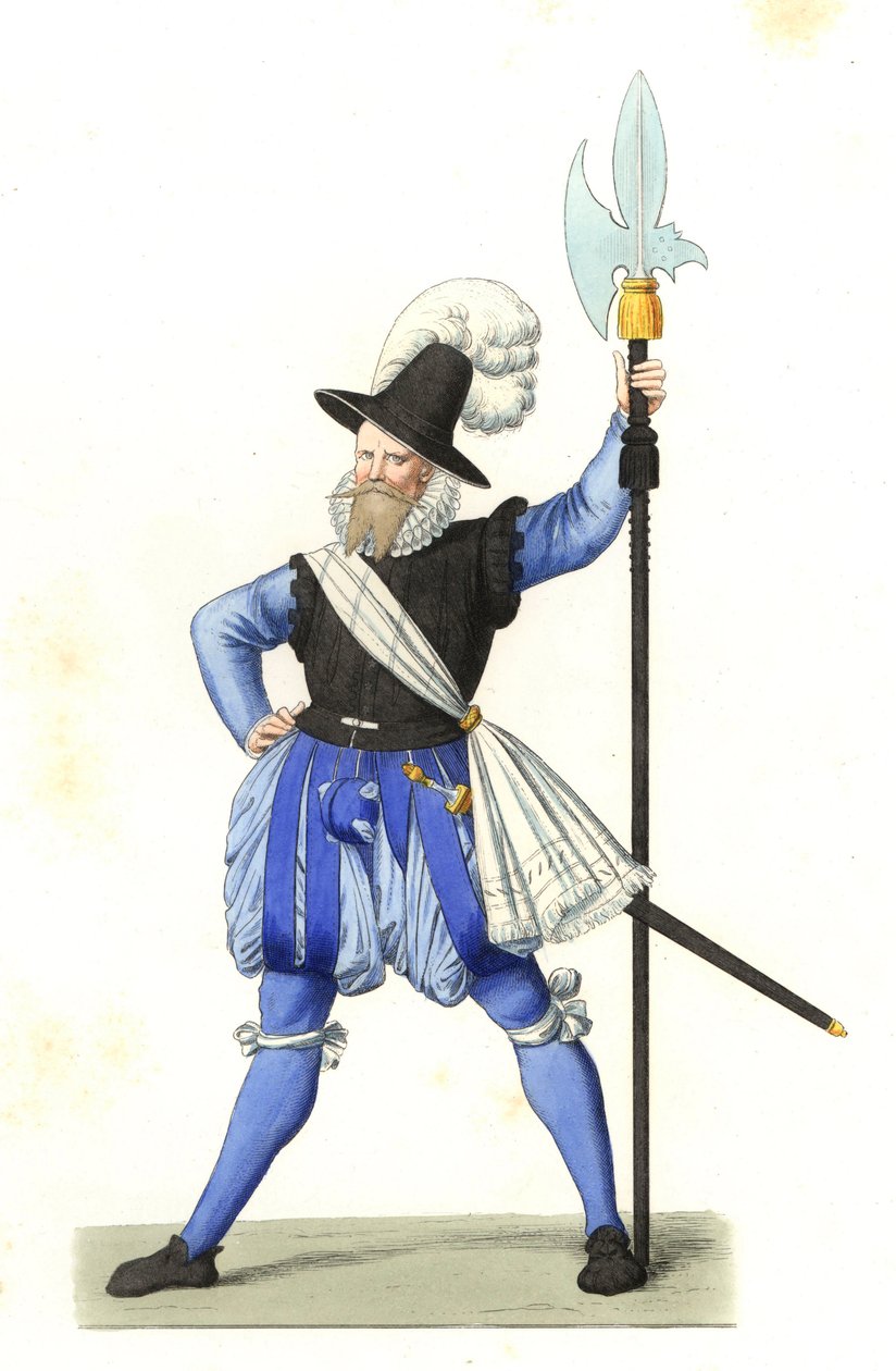 Heinrich Schmid, schweizisk hellebardier av Edmond Lechevallier Chevignard