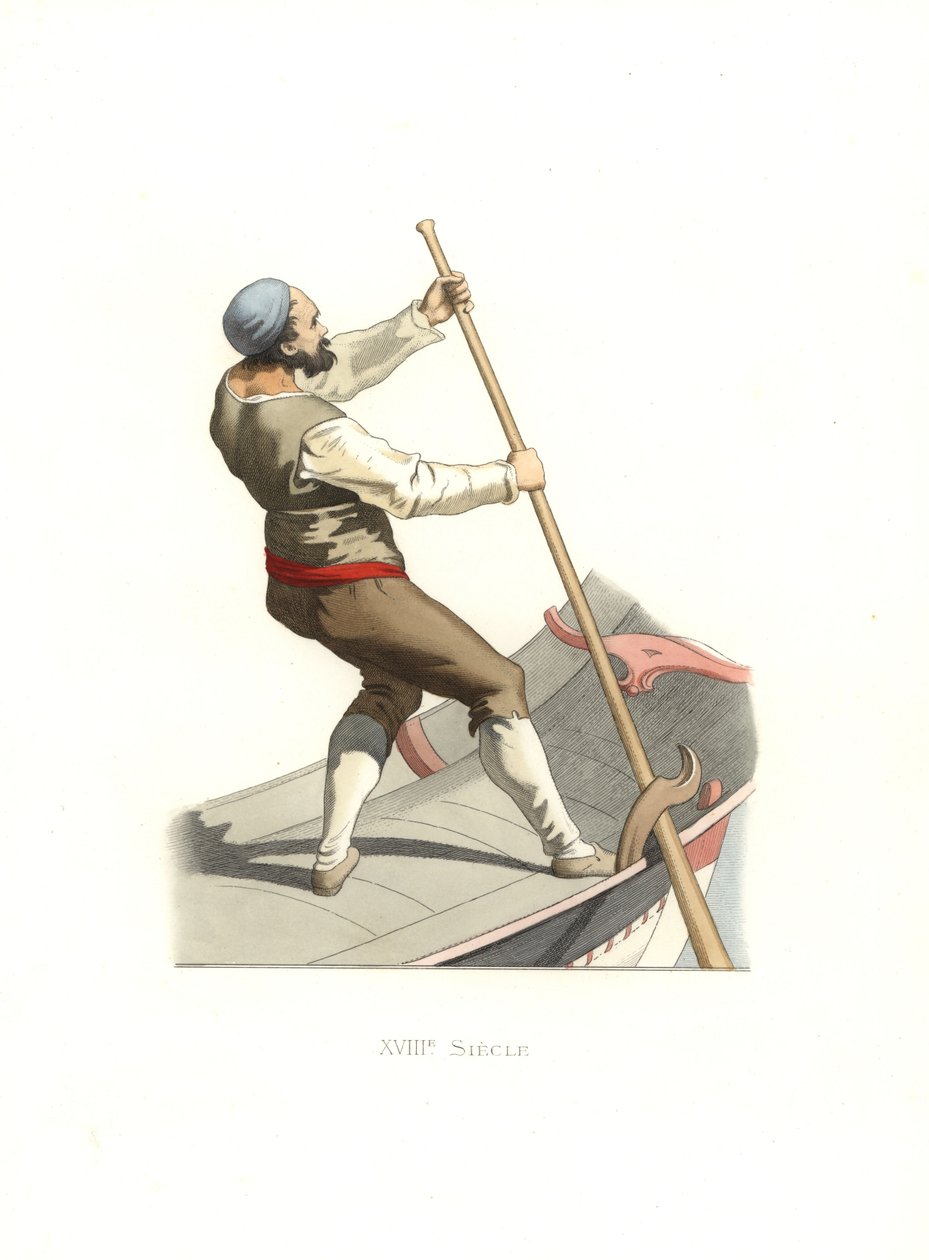 Venetiansk gondolier av Edmond Lechevallier Chevignard