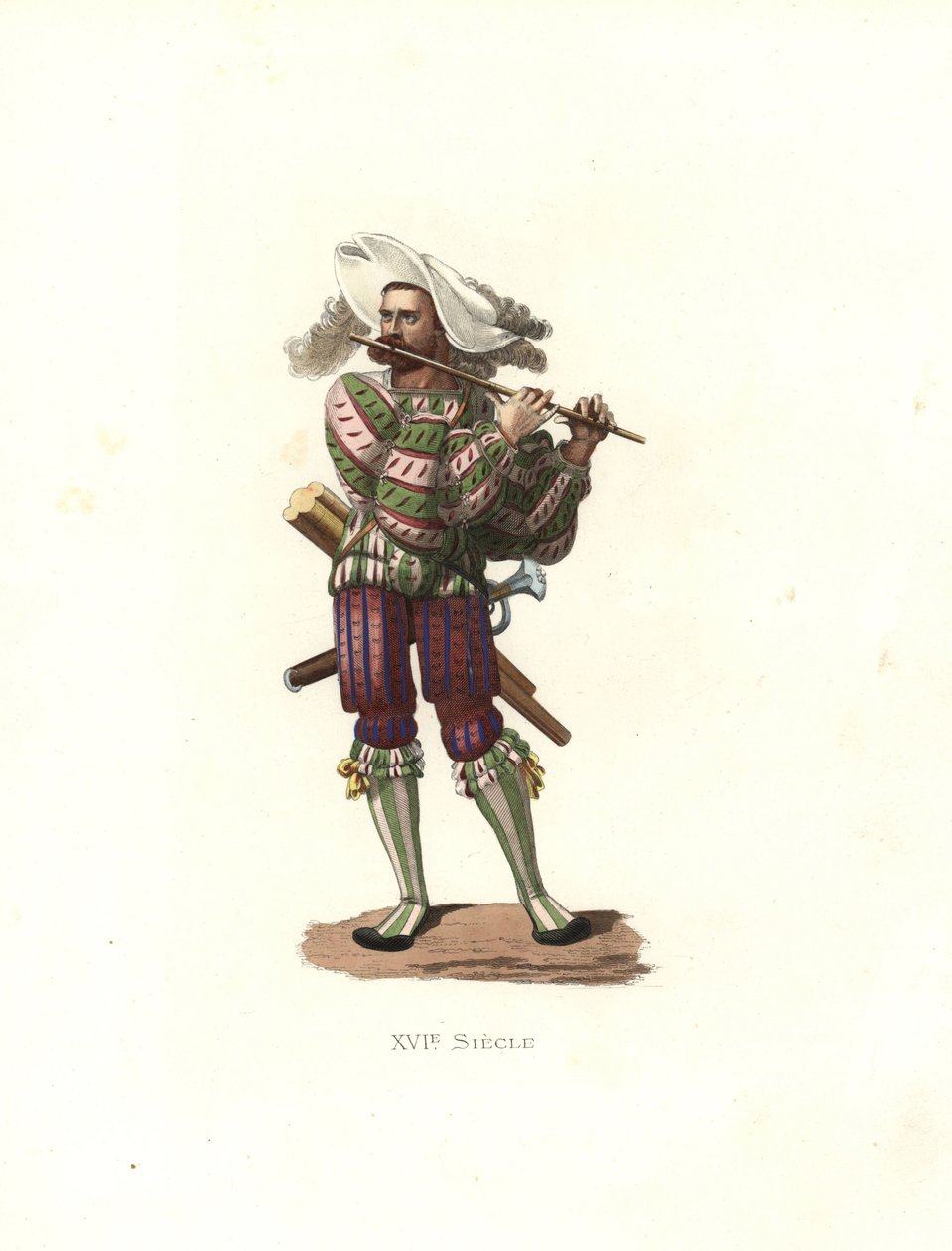Tysk soldat spelar en fife av Edmond Lechevallier Chevignard