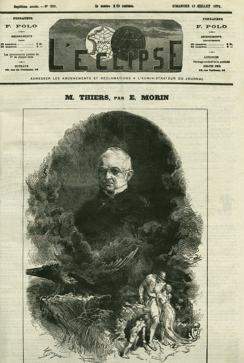 Porträtt av Adolphe Thiers (1797-1877), fransk politiker. Omslag i "" L