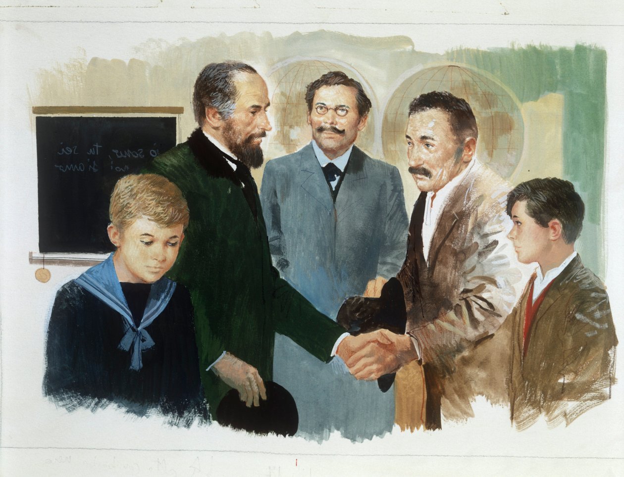 Kolmannen och gentlemannen, från hjärtat, av Edmondo De Amicis, teckning av Edmondo de Amicis