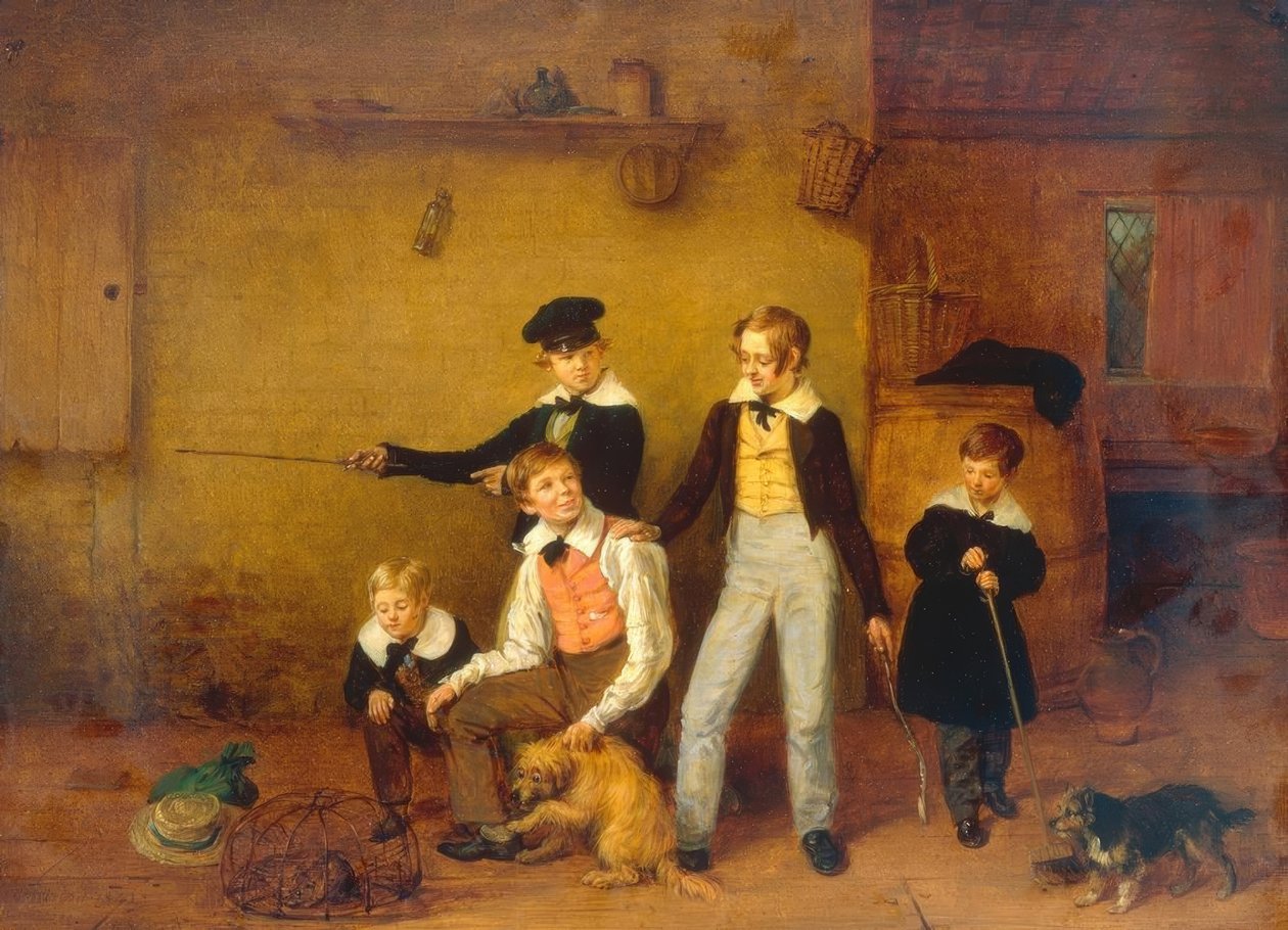 Pojkar med sina husdjur av Edmund Bristow