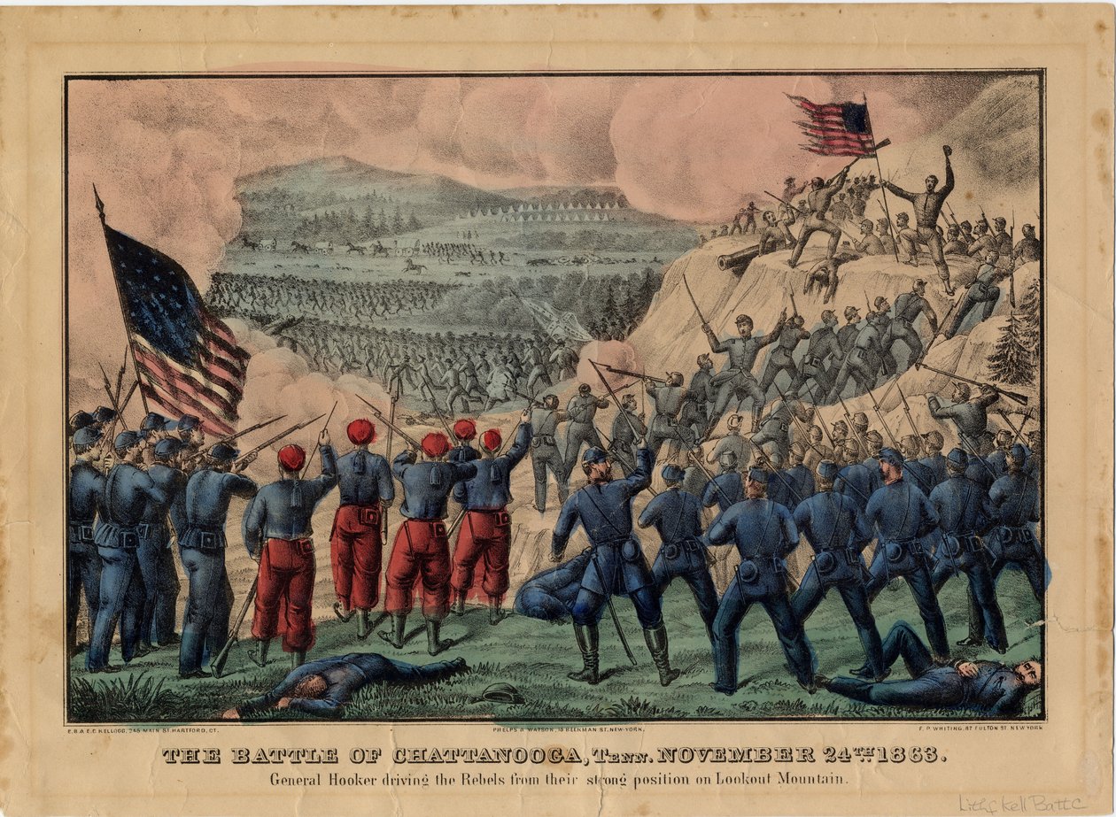 Slaget vid Chattanooga, Tennessee, 24 november 1863 av Edmund Burke Kellogg