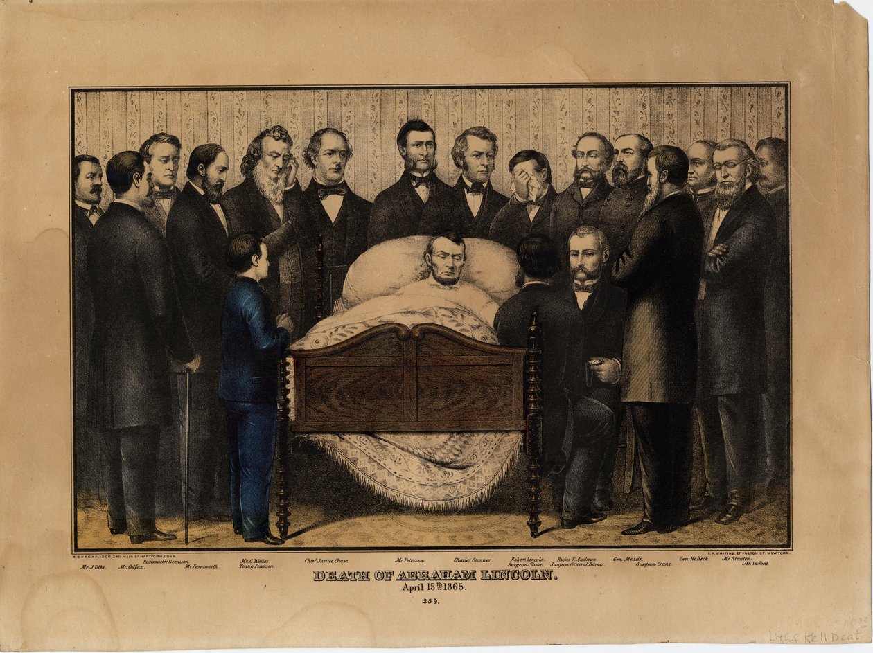 Abraham Lincolns död den 15 april 1865 av Edmund Burke Kellogg