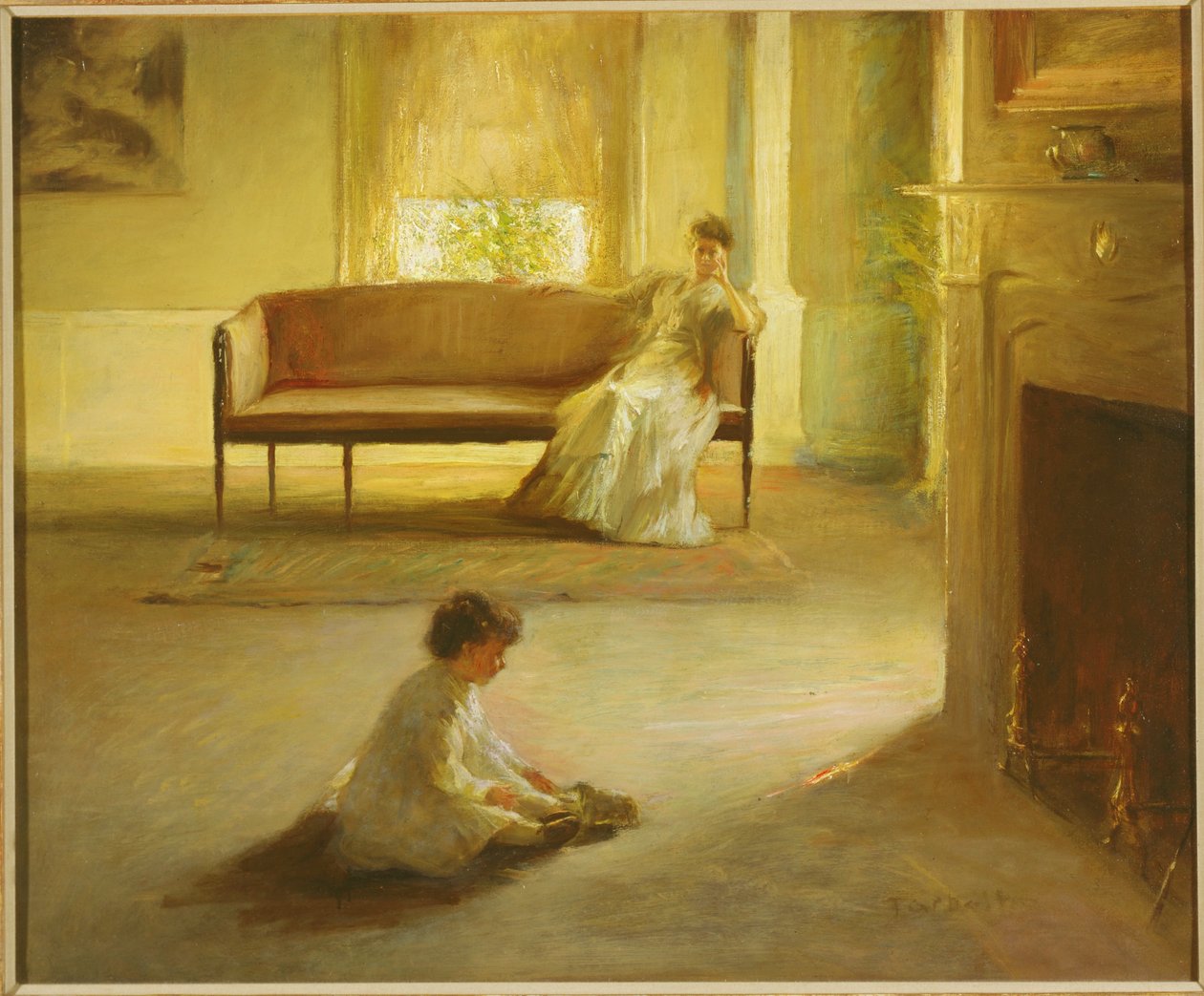 Interiör med mor och barn av Edmund Charles Tarbell