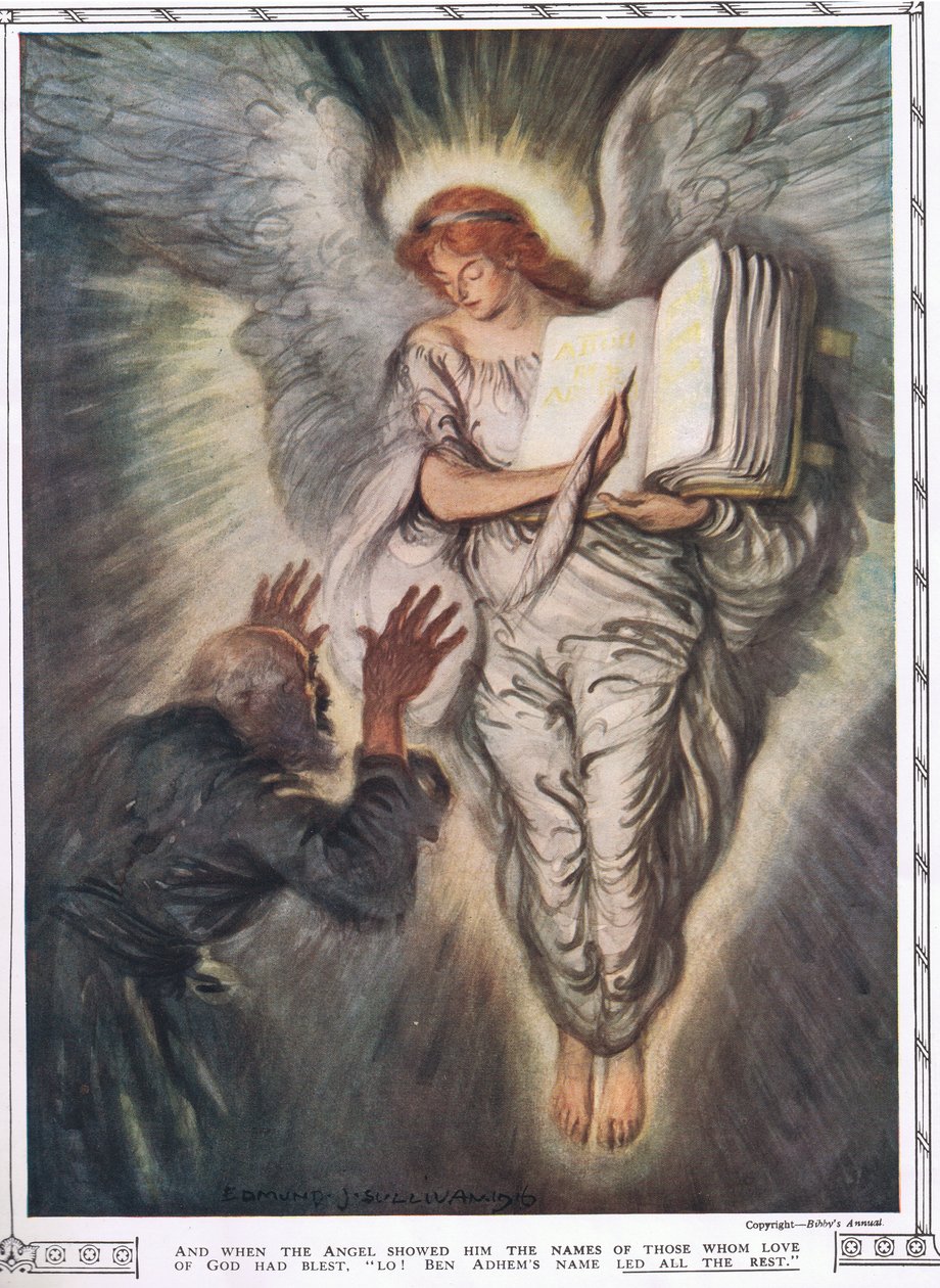 Abou Ben Adhem och ängeln, från "Bibby Annual" publicerad 1917 av Edmund Joseph Sullivan