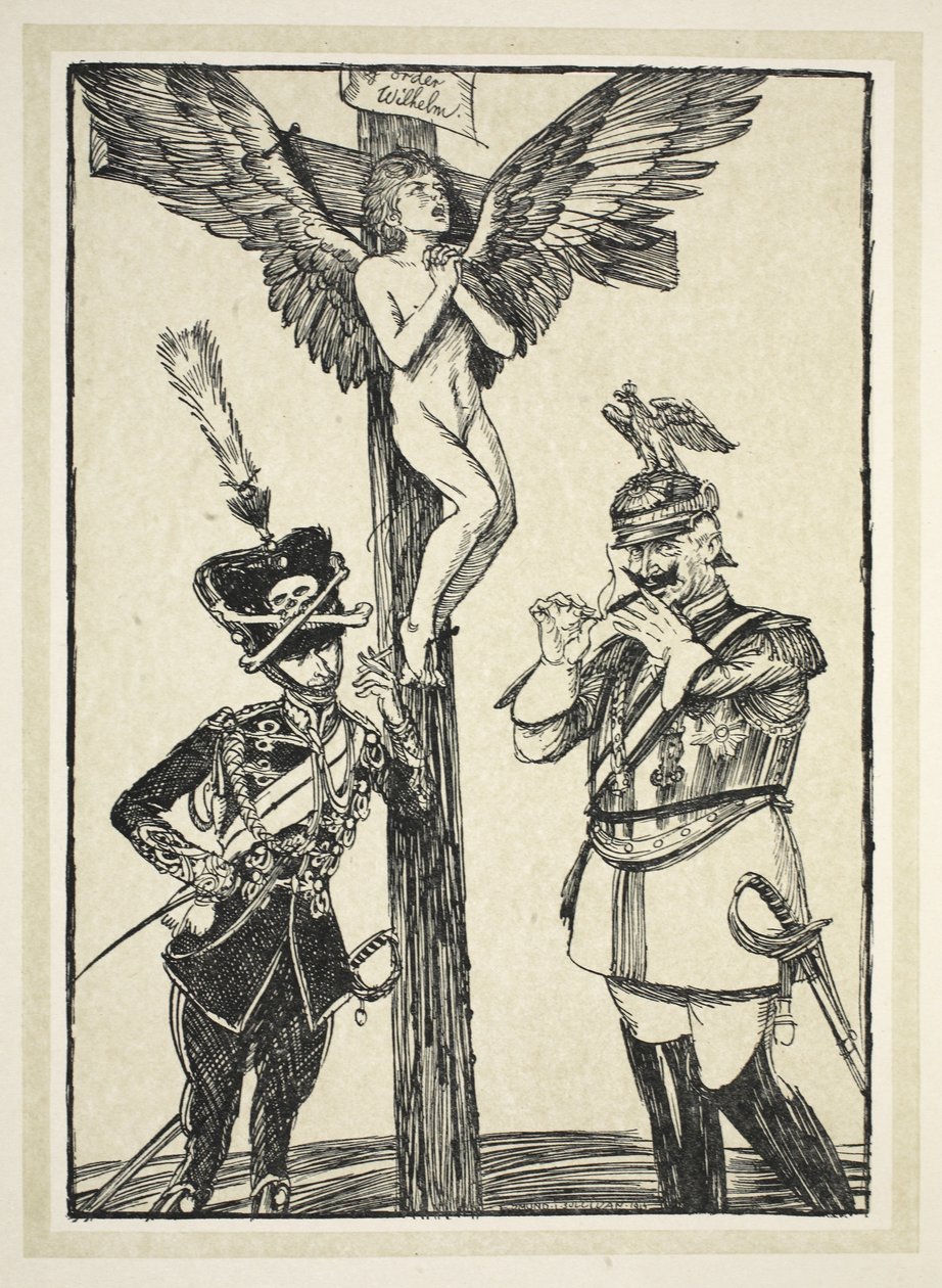 Belgiens korsfästelse, illustration från Kaiser