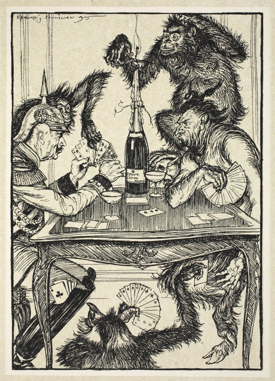 Djävulens eget spel (kort på bordet och under), illustration från Kaiser