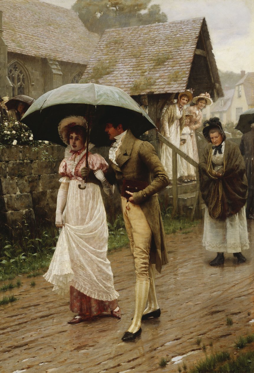 En blöt söndagsmorgon, 1896 av Edmund Blair Leighton