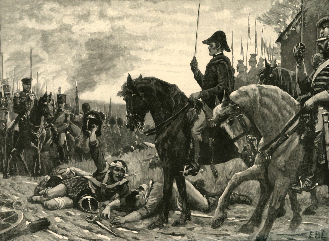 Möte mellan Wellington och Blucher efter slaget vid Waterloo, 1815 c1890. av Edmund Blair Leighton