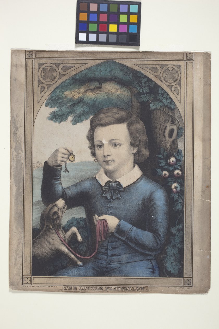 The Little Playfellow (handfärgad litografi) av Edmund Burke Kellogg