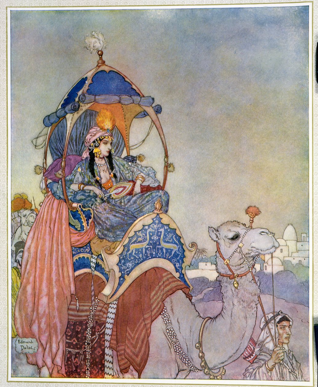 En prinsessa rider på en kamel av Edmund Dulac