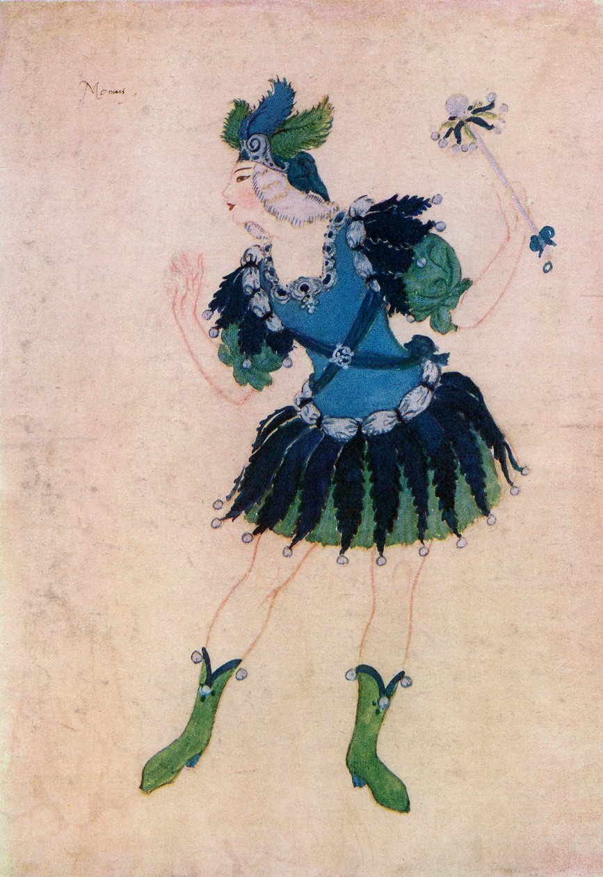 Förslag till kostym för Momus i operan Phebus and Pan, Edmund Dulac från boken "Princess Marie-José